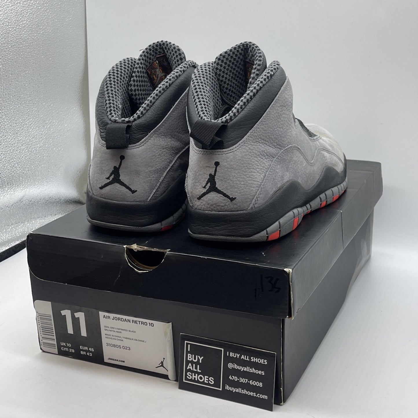 Size 11 - Air Jordan 10 Retro Cool Grey Black Suede Leather (310805-023)