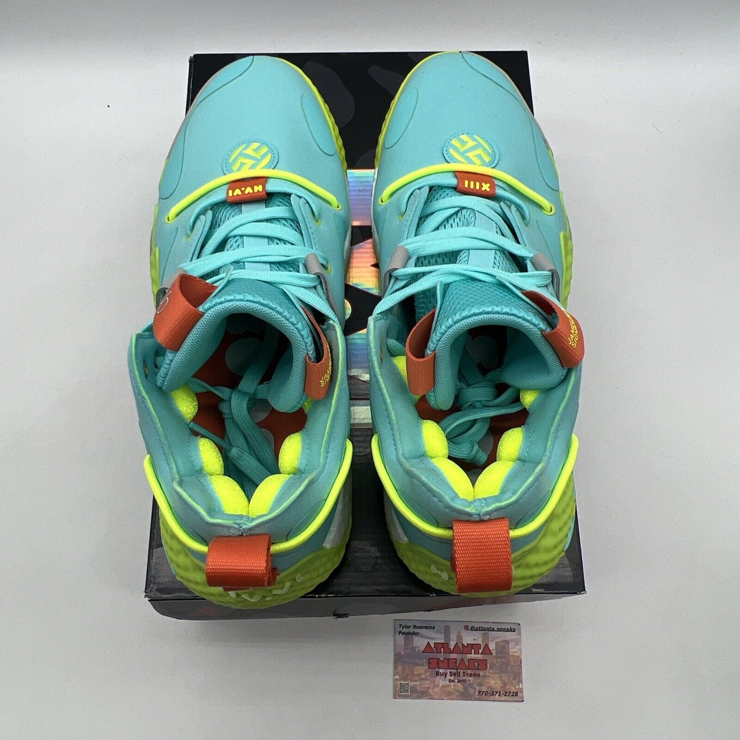 Size 11.5 - adidas Harden Vol. 6 Pulse Aqua Solar Yellow Blue (GV8703)
