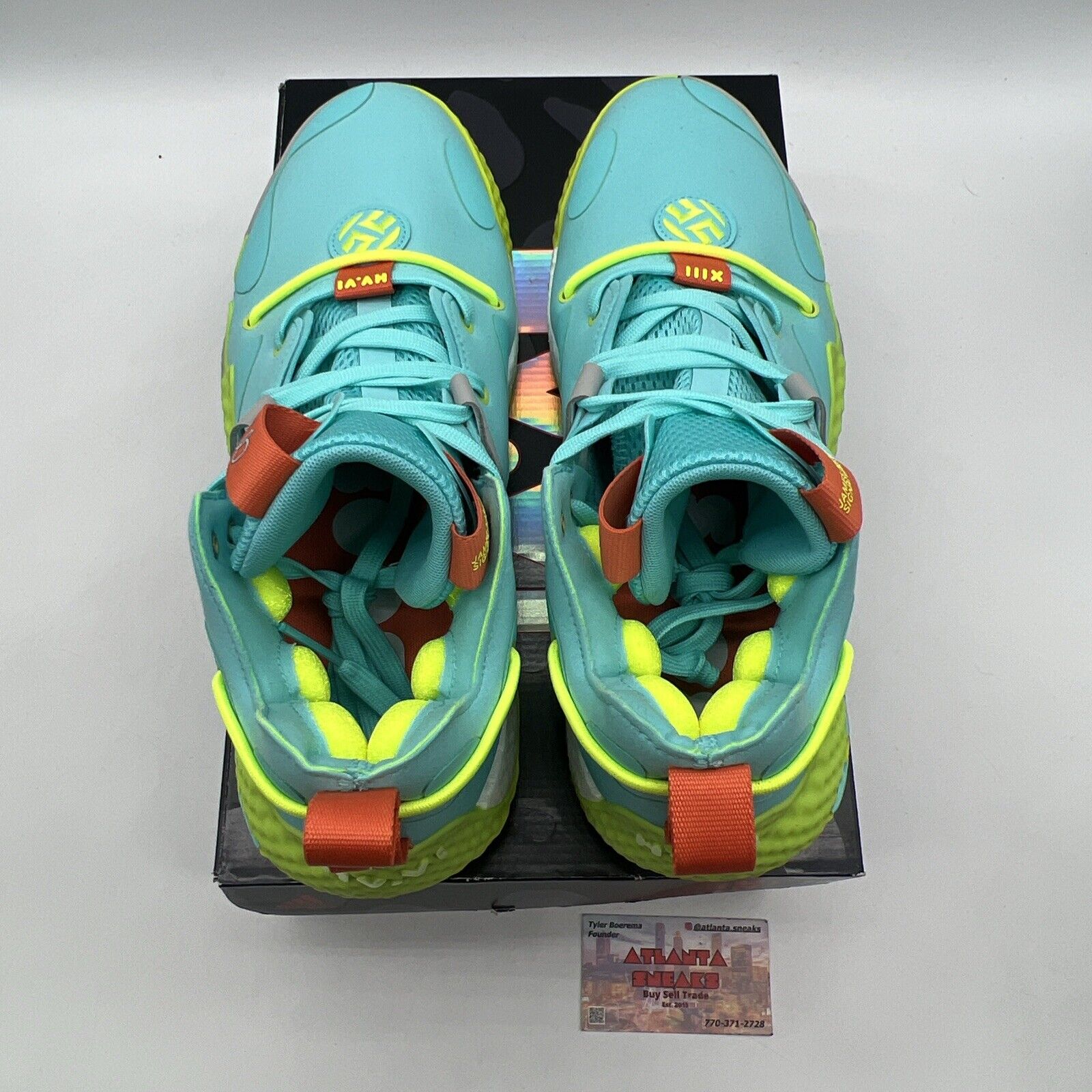 Size 11.5 - adidas Harden Vol. 6 Pulse Aqua Solar Yellow Blue (GV8703)