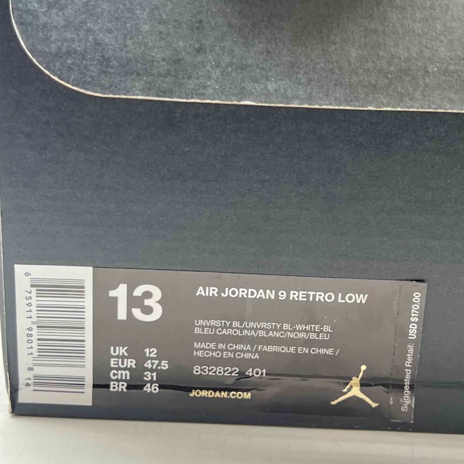 Size 13 - Air Jordan 9 Retro Low Pantone (832822-401)