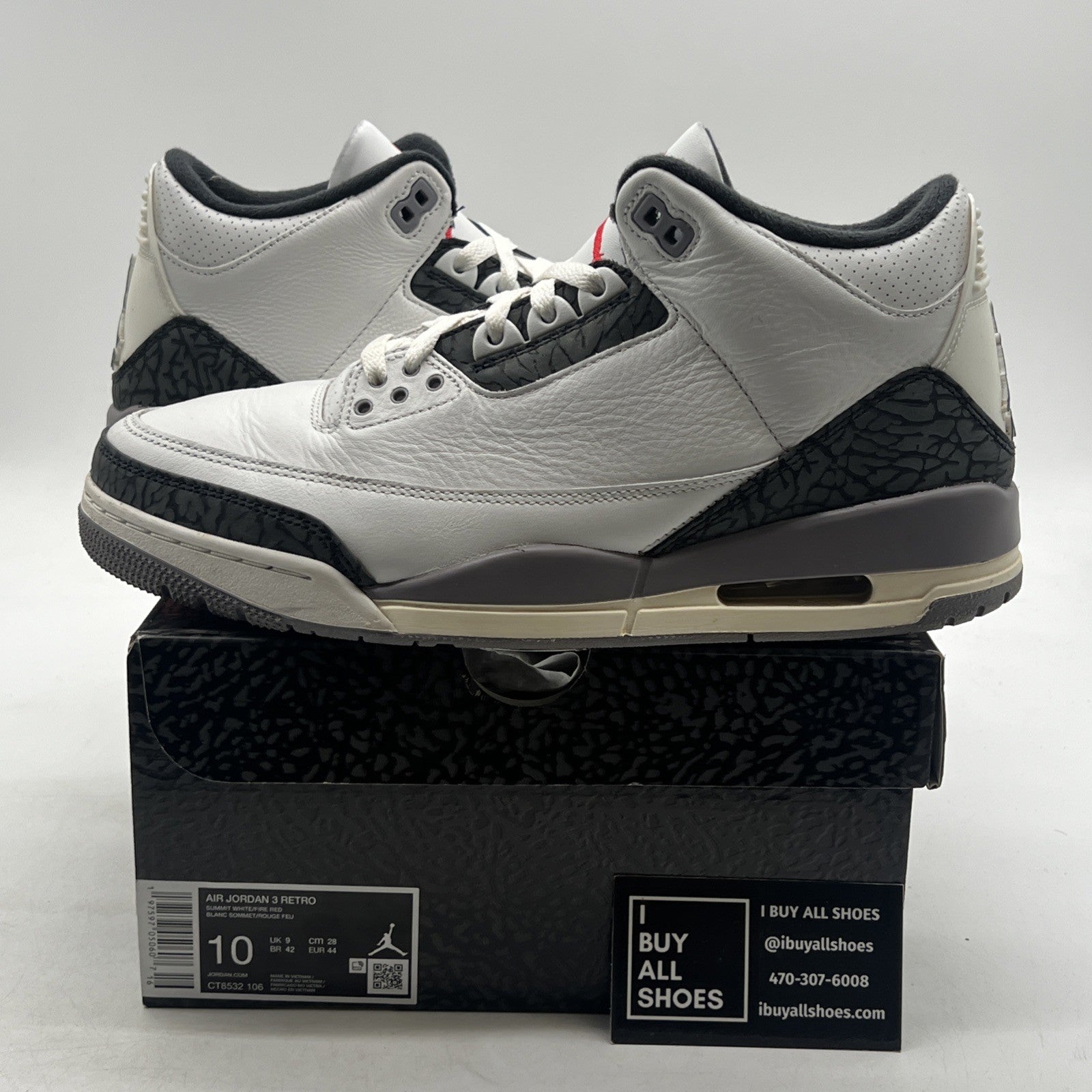 Size 10 - Air Jordan 3 Retro Cement Grey (CT8532-106)