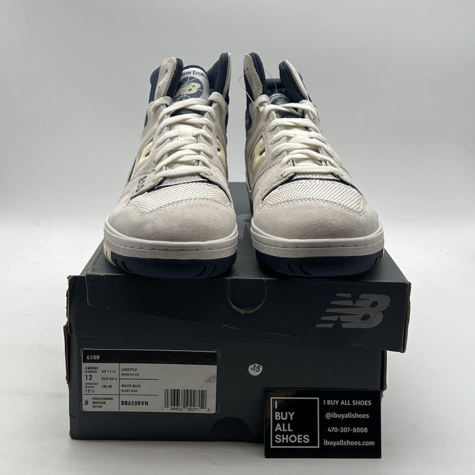 Size 12 - NEW BALANCE 650R SEA SALT NAVY MEN'S SHOES (BB650RVN)