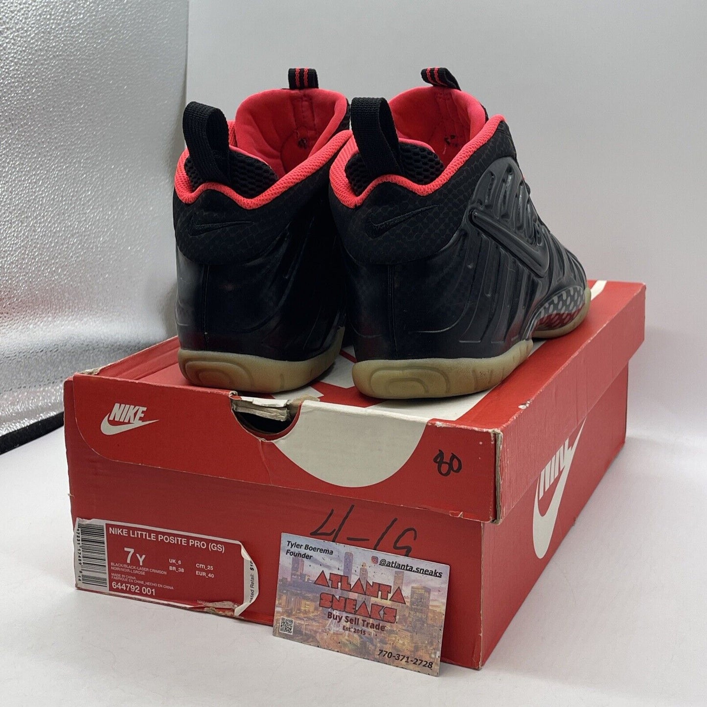 Size 7Y (GS) - Nike Little Posite Pro Mid Yeezy Black Suede Leather (644792-001)