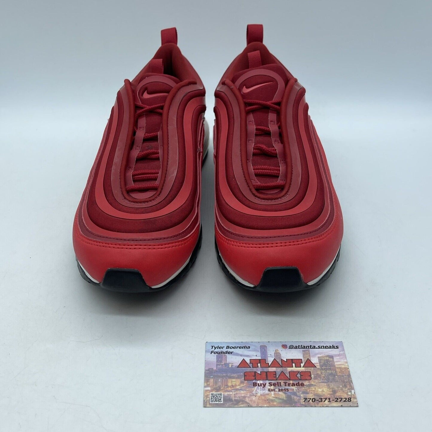 Size 10W - Nike Air Max 97 Ultra Gym Red White Black Suede Leather (917704-601)