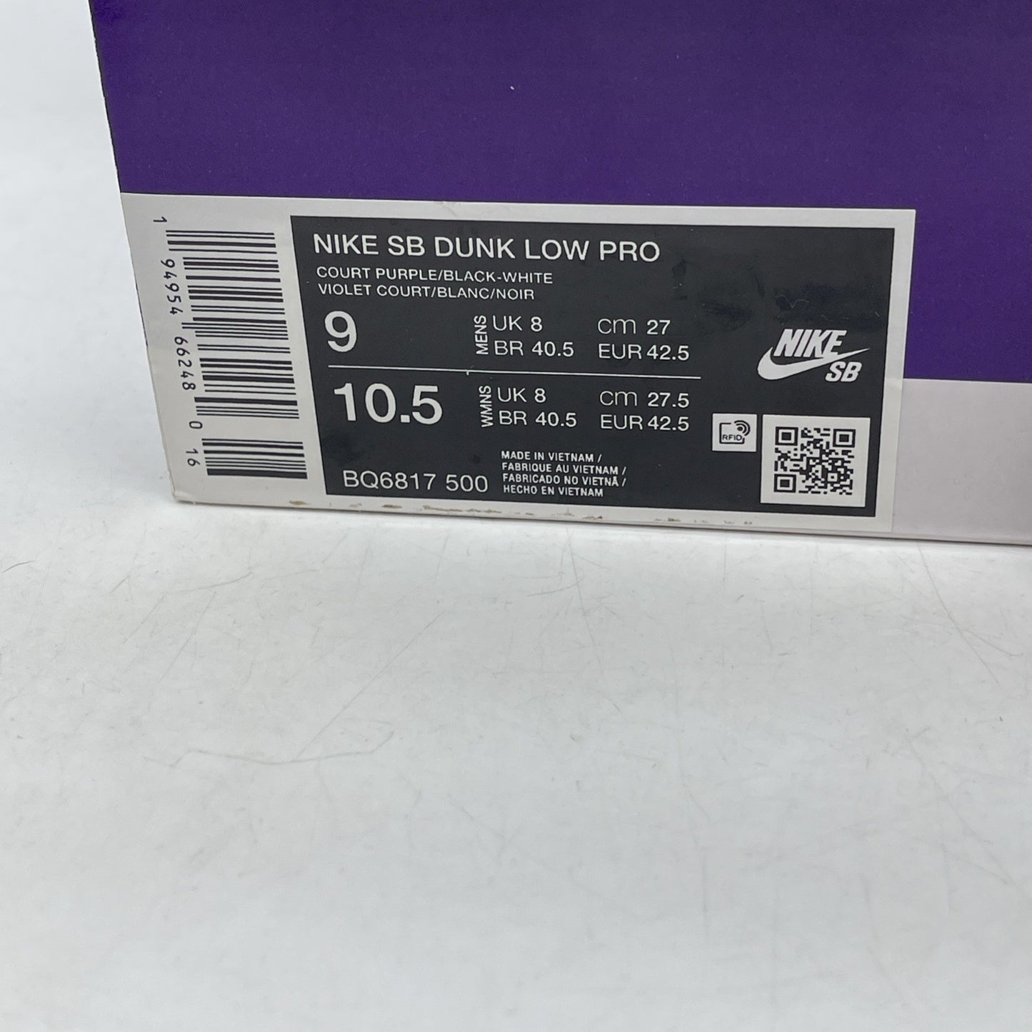 Size 9 - Nike Dunk SB Low Court Purple (BQ6817-500)