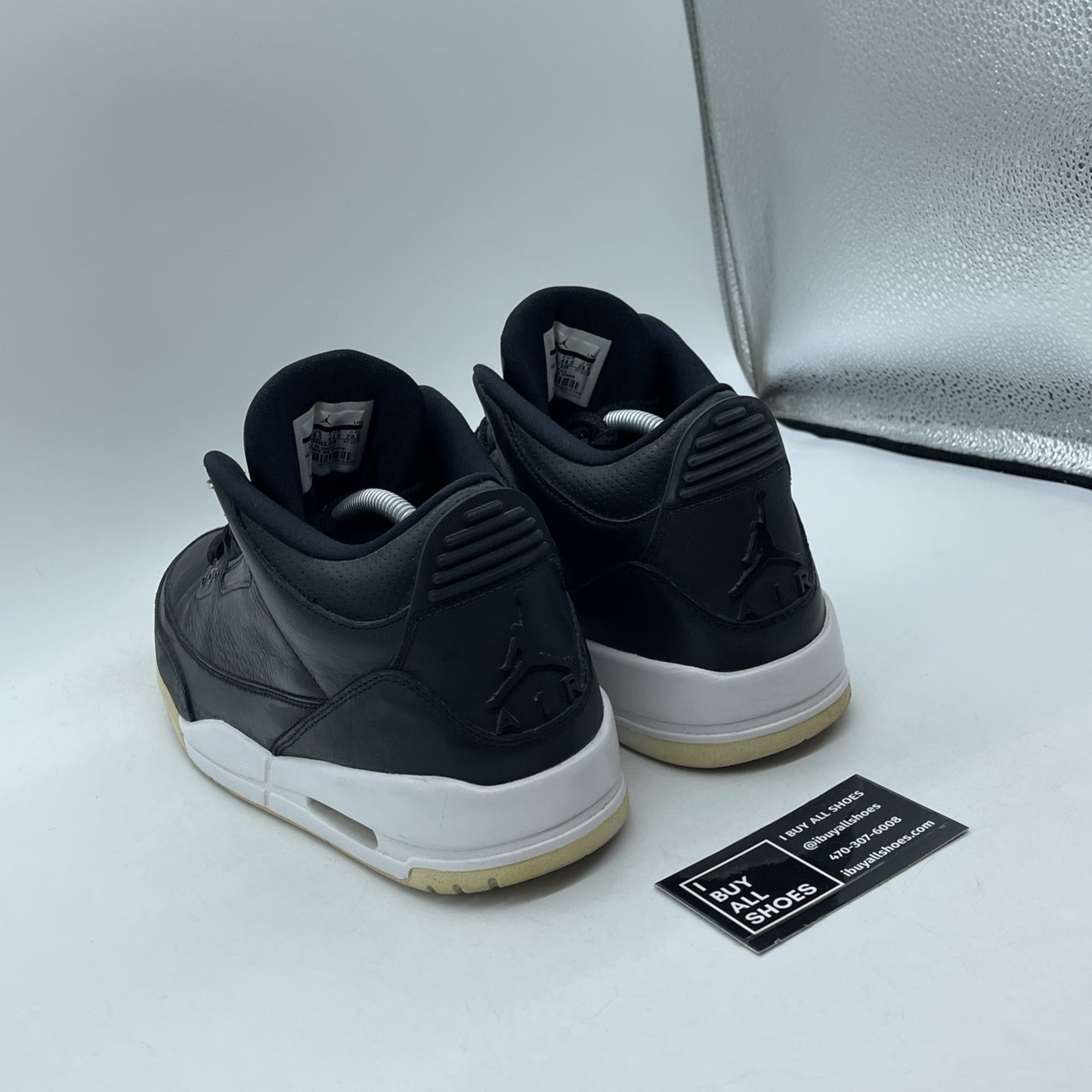 Size 10.5 - Air Jordan 3 Retro Cyber Monday Black Leather (136064-020)