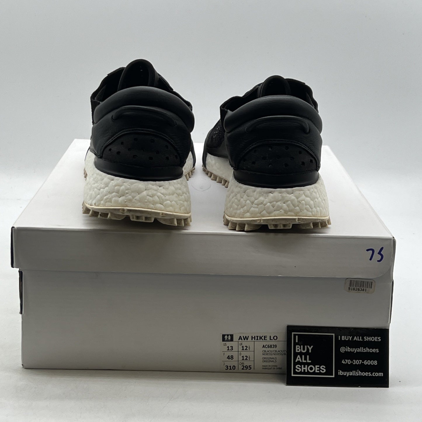 Size 13 - Adidas Alexander Wang x AW Hike Low Black (AC6839)