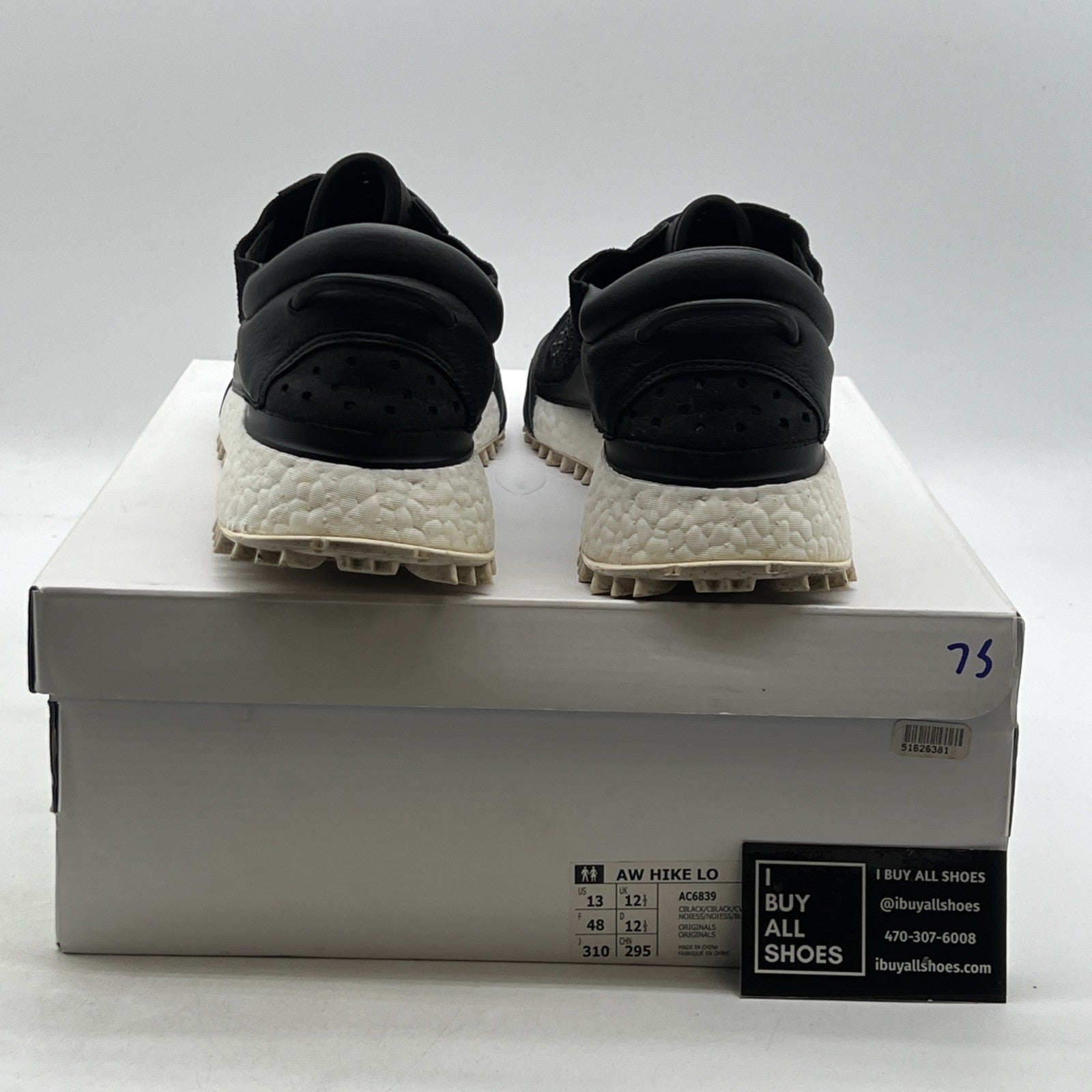 Size 13 - Adidas Alexander Wang x AW Hike Low Black (AC6839)