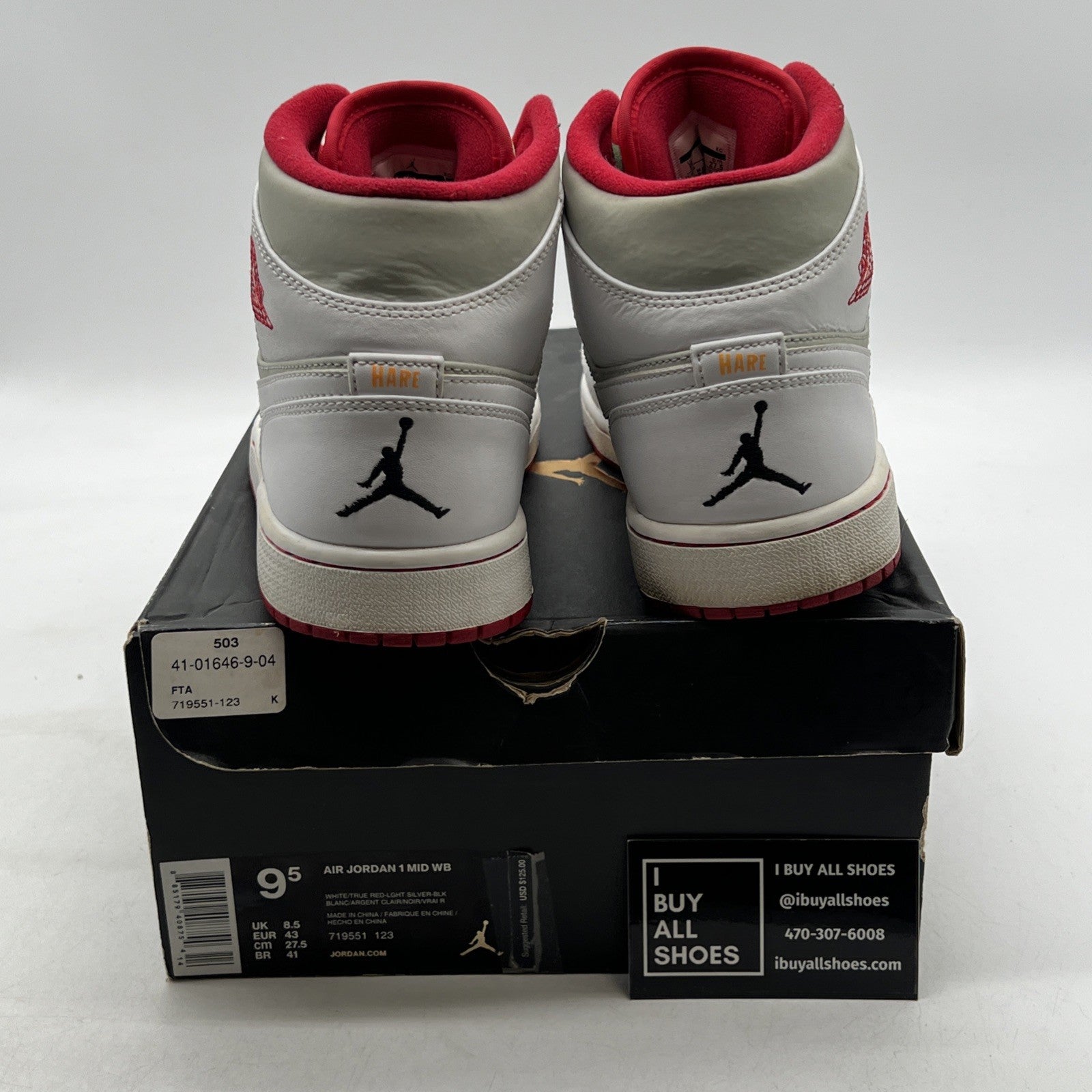 Size 9.5 - Air Jordan 1 2015 Mid Hare (719551-123)