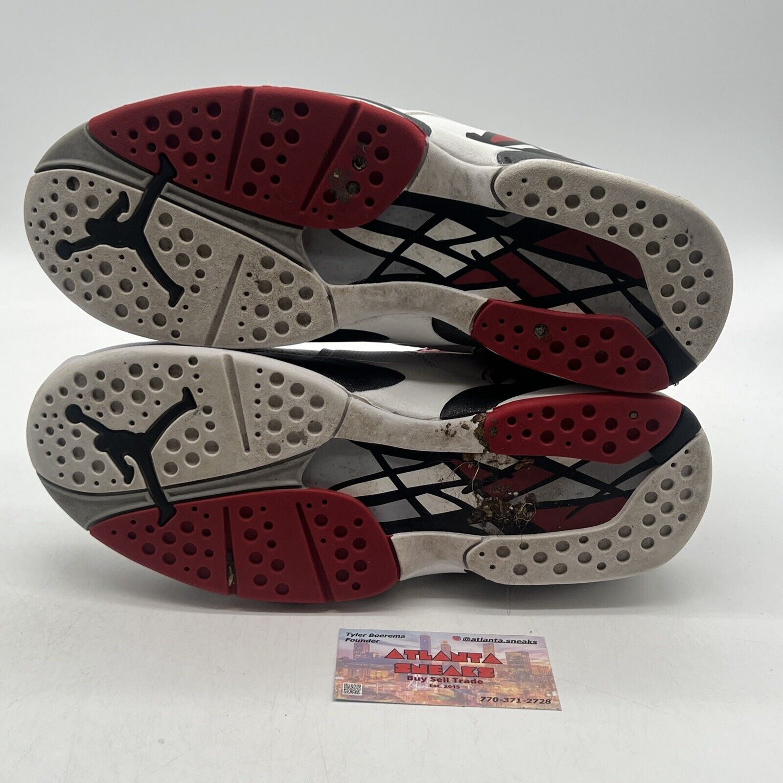 Size 10.5 - Air Jordan 8 Retro Alternate Black Red Leather White (305381-104)
