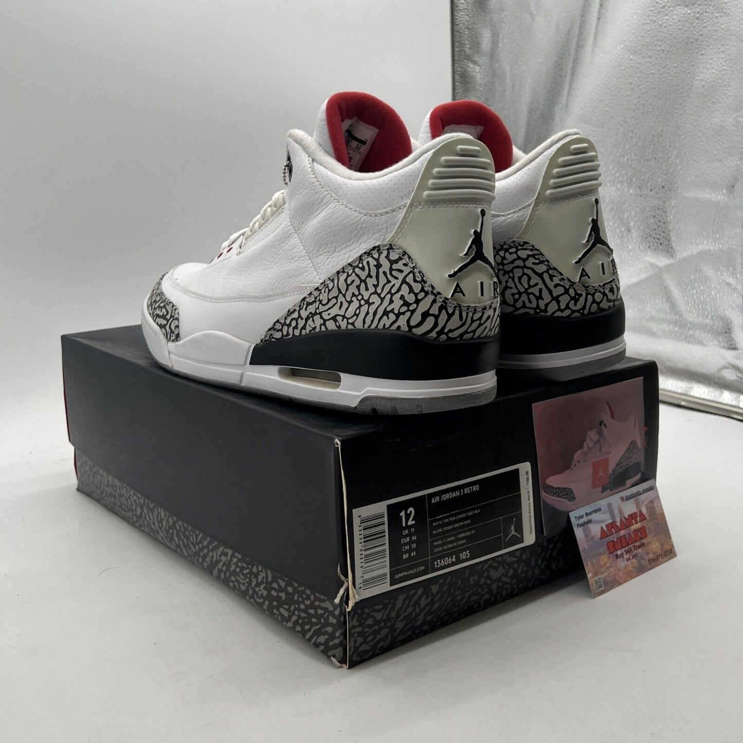 Size 12 - Air Jordan 3 Retro White Cement 2011 (136064-105)