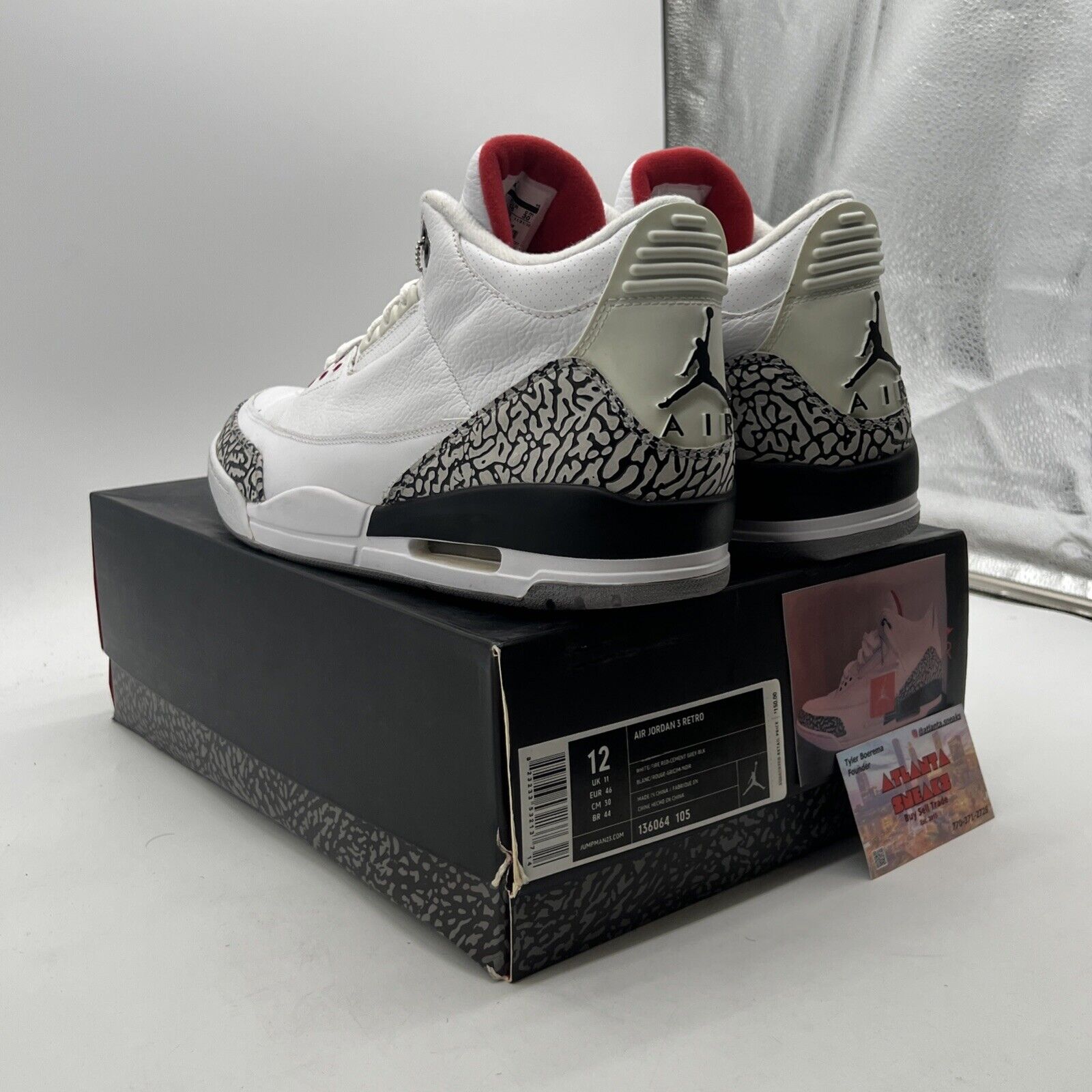 Size 12 - Air Jordan 3 Retro White Cement 2011 (136064-105)
