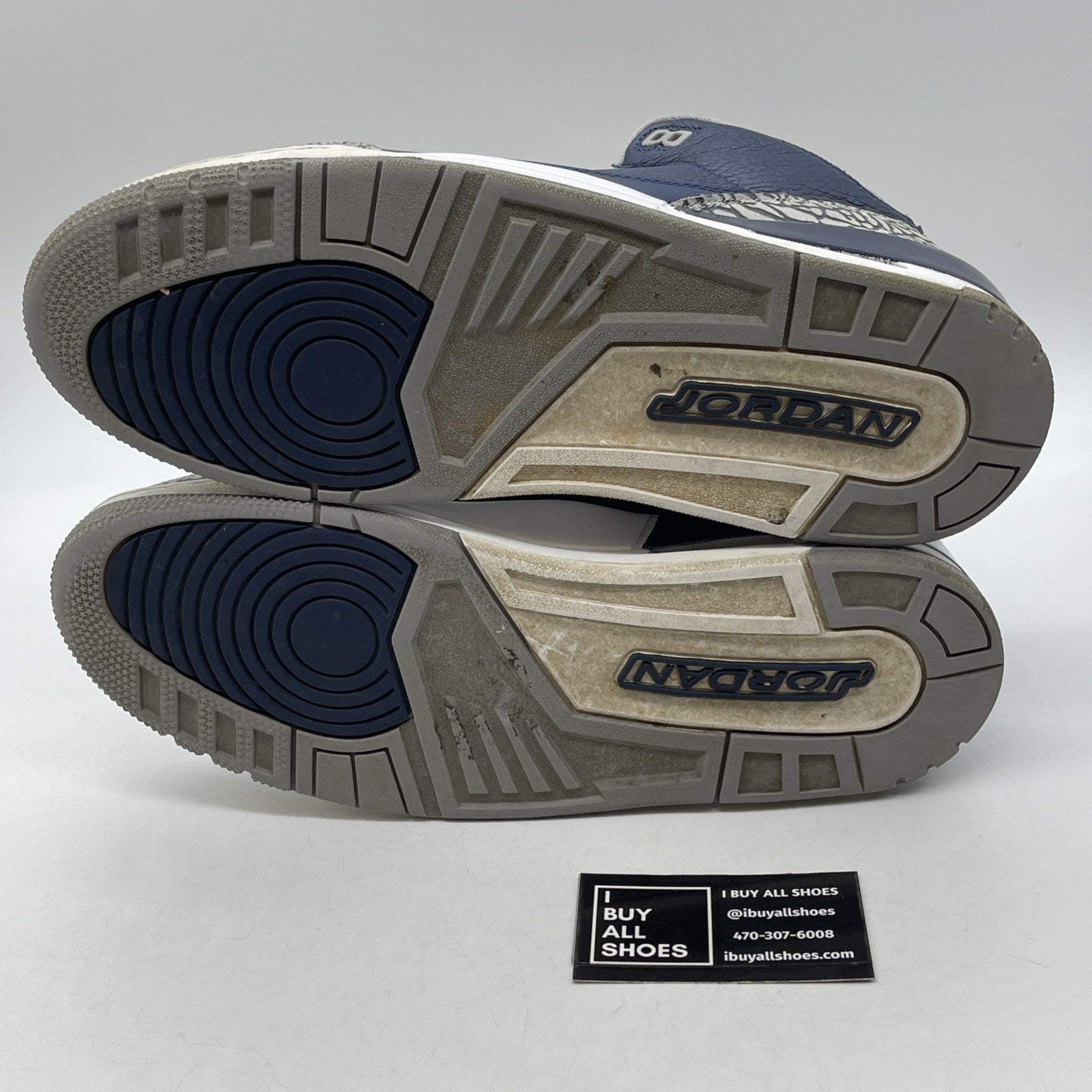 Size 12 - Jordan 3 Retro Georgetown Blue Grey White Suede Leather (CT8532-401)
