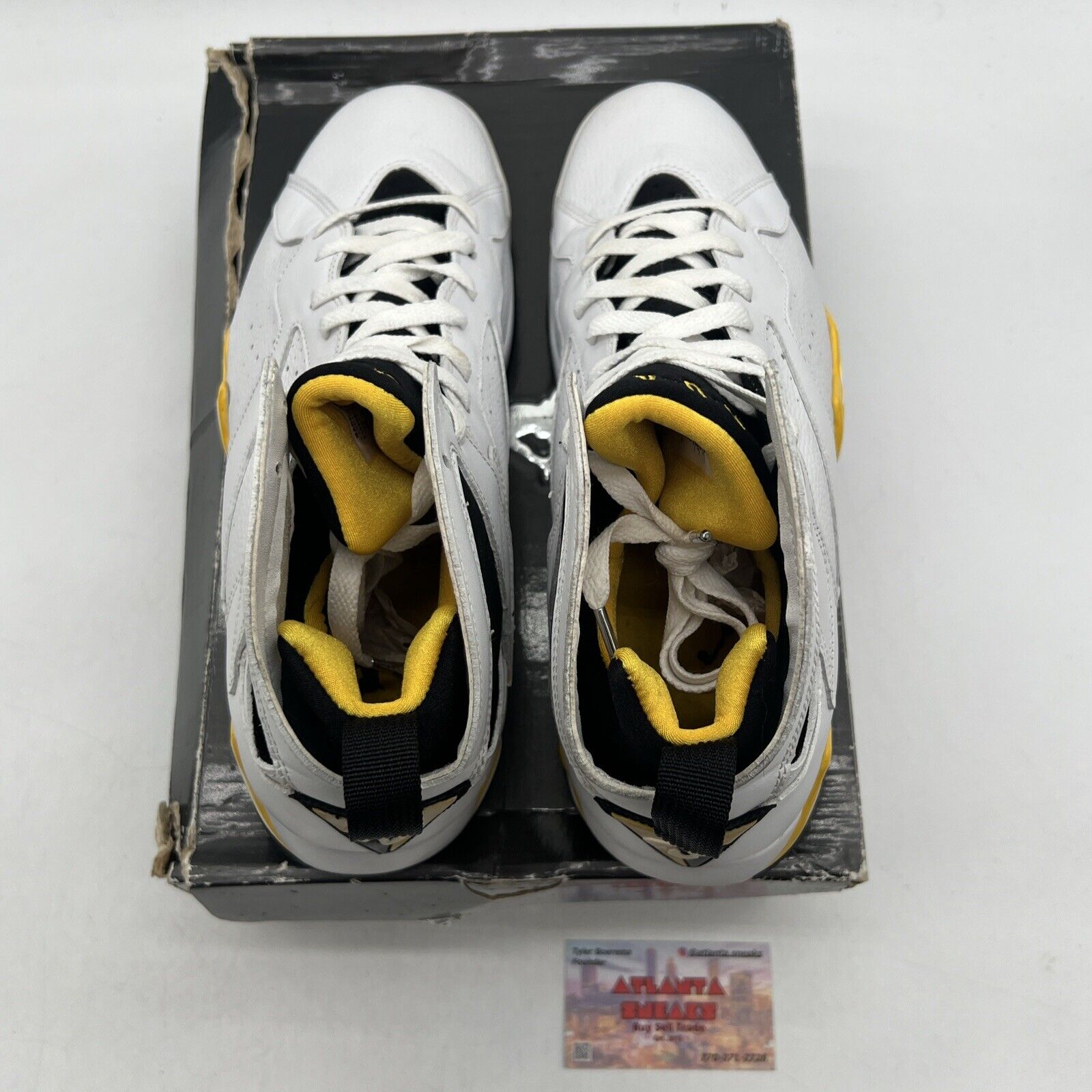 Size 12 - Air Jordan 7 Retro White Varsity Maize W Black Yellow (313358-172)