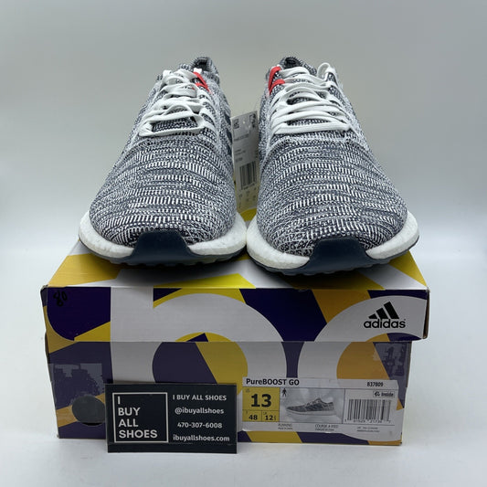 Size 13 - adidas PureBoost Go White Indigo Blue White Suede (B37809)