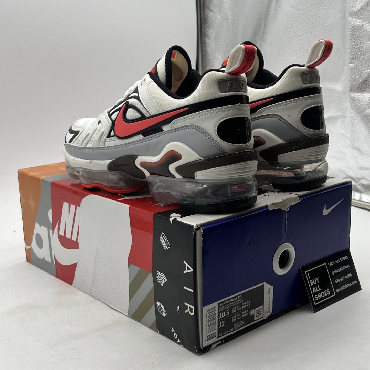 Size 10.5 - Nike Air VaporMax EVO Summit White Bright Crimson (CZ1924-100)