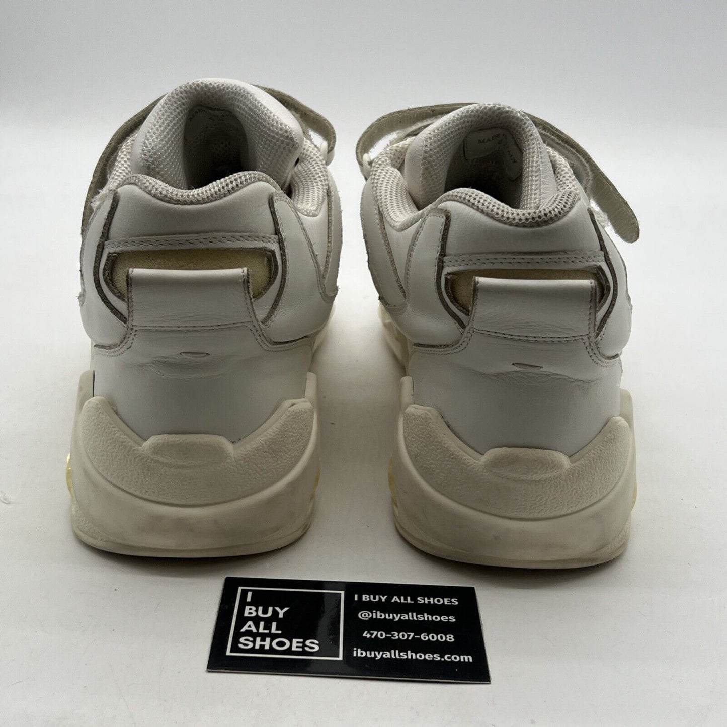Size 10.5 - Maison Martin Margiela Retro Fit Mid Top Chunky White Distressed