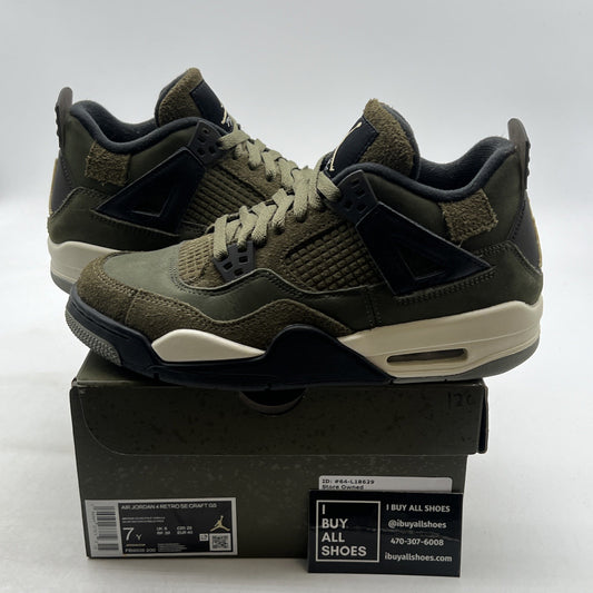 Size 7Y - Air Jordan 4 SE Retro Low Craft - Olive (FB9928-200)