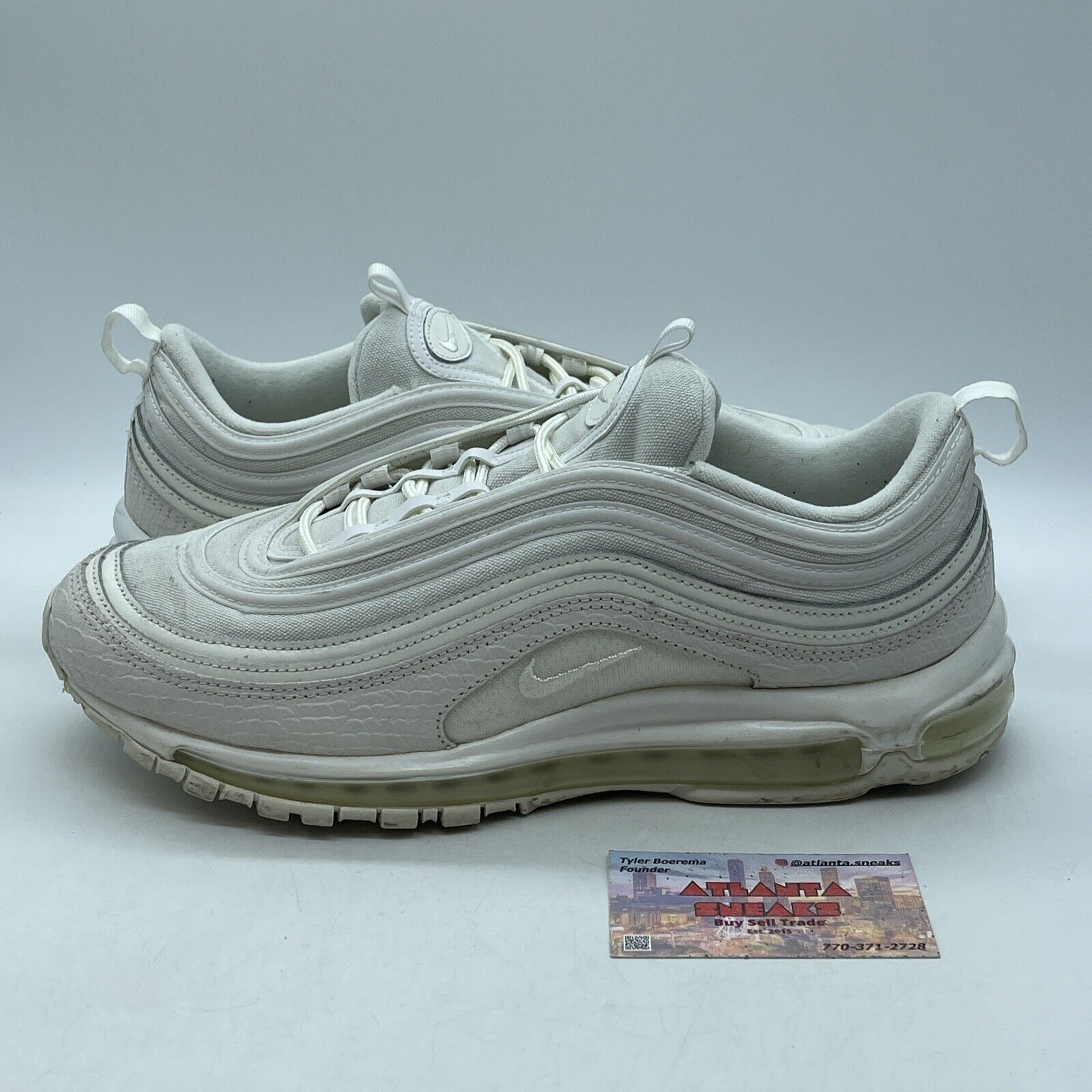 Size 12 - Nike Air Max 97 Summit White Leather Suede (921826-100)