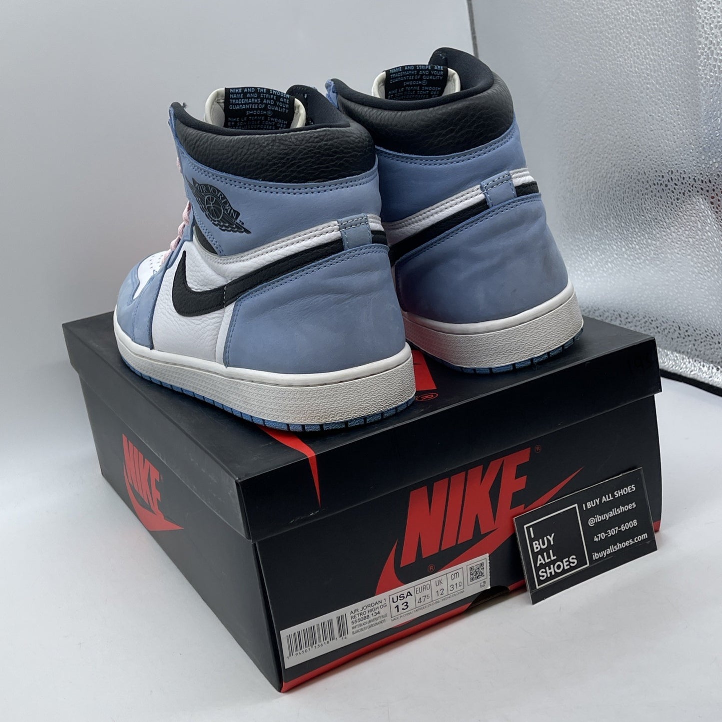 Size 13 - Jordan 1 Retro OG High University Blue White Suede (555088-134)