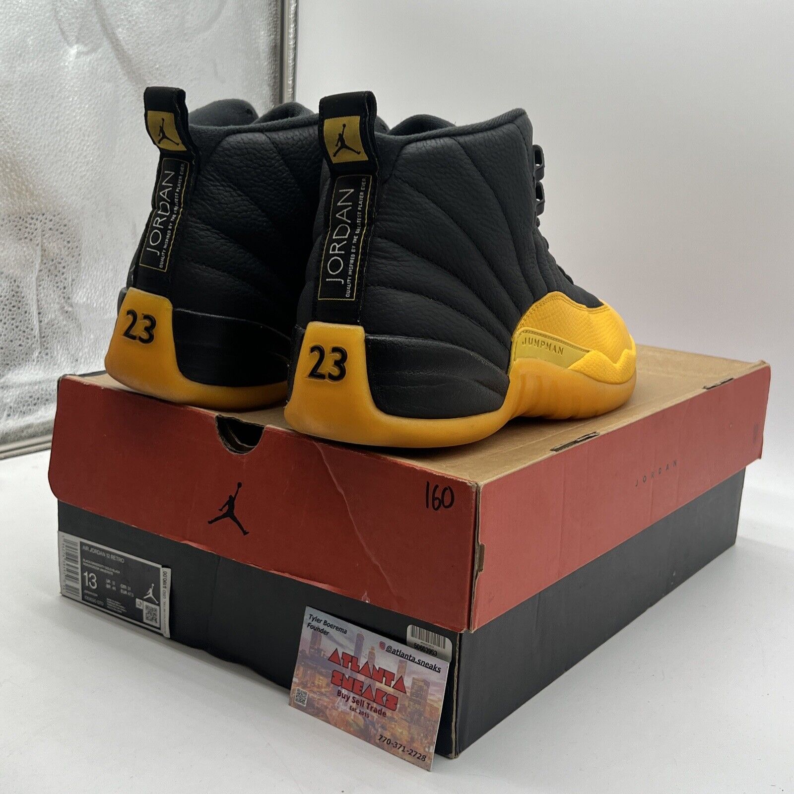 Size 13 - Jordan 12 Retro University Gold 2020 Black Yellow Leather (130690-070)