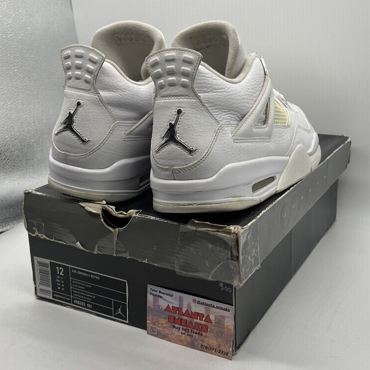 Size 12 - Air Jordan 4 Retro 25th Silver Anniversary