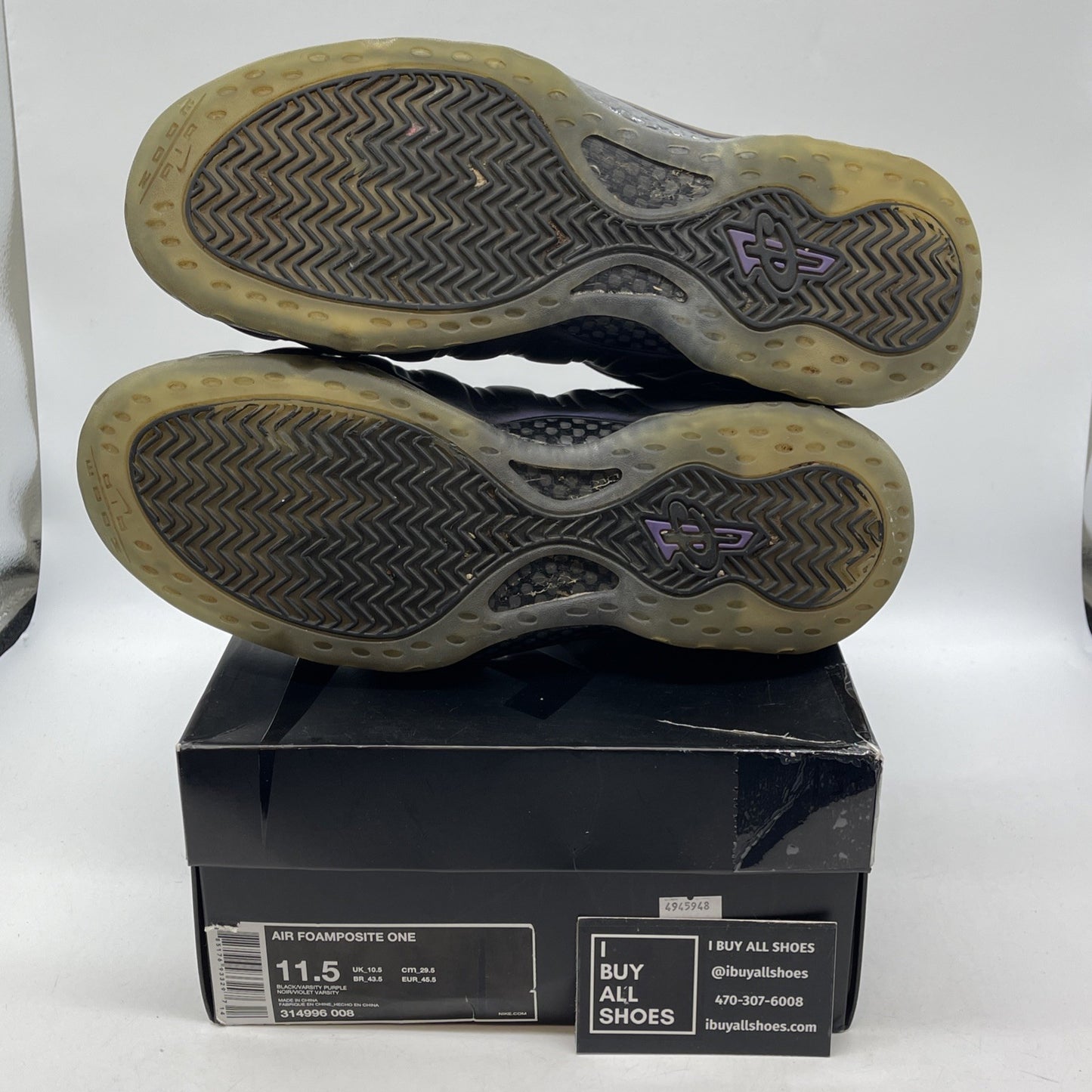 Size 11.5 - Nike Air Foamposite One 2017 Eggplant Purple Black (314996-008)