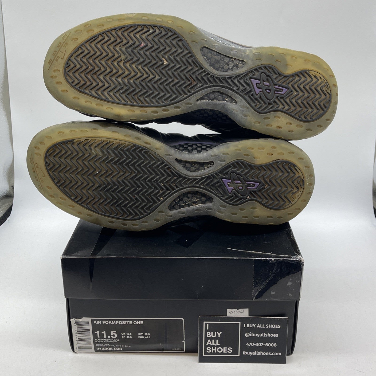 Size 11.5 - Nike Air Foamposite One 2017 Eggplant Purple Black (314996-008)