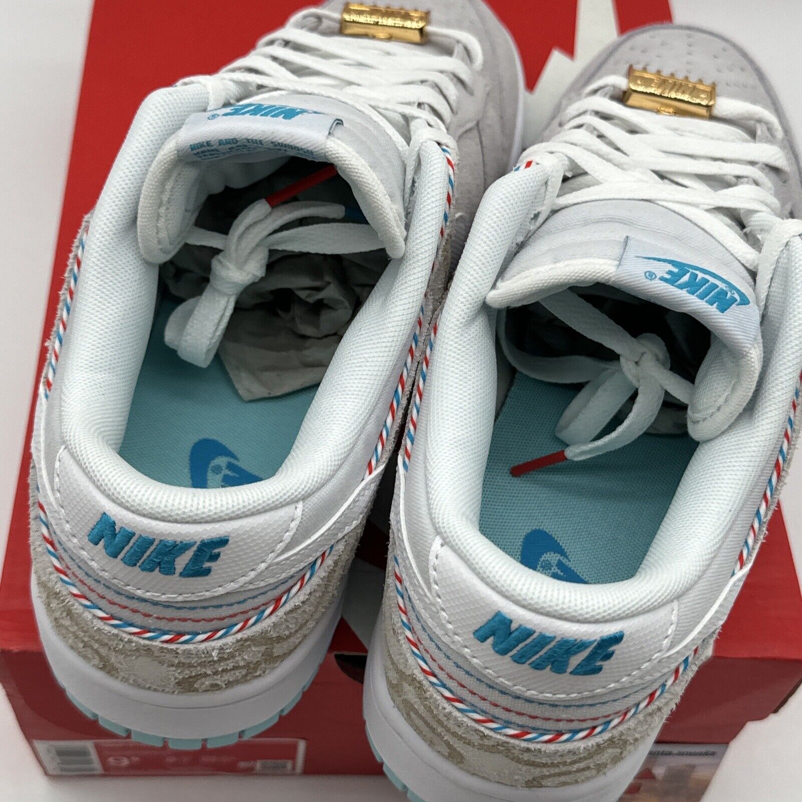 Size 9.5 - Nike Dunk Low Retro SE Barber Shop - Gray Suede Premium New Blue