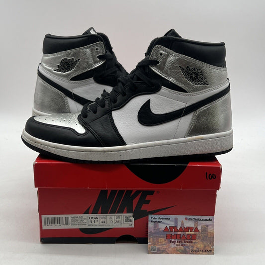 Size 11.5 - Jordan 1 High OG Metallic Silver Black White Leather (CD0461-001)