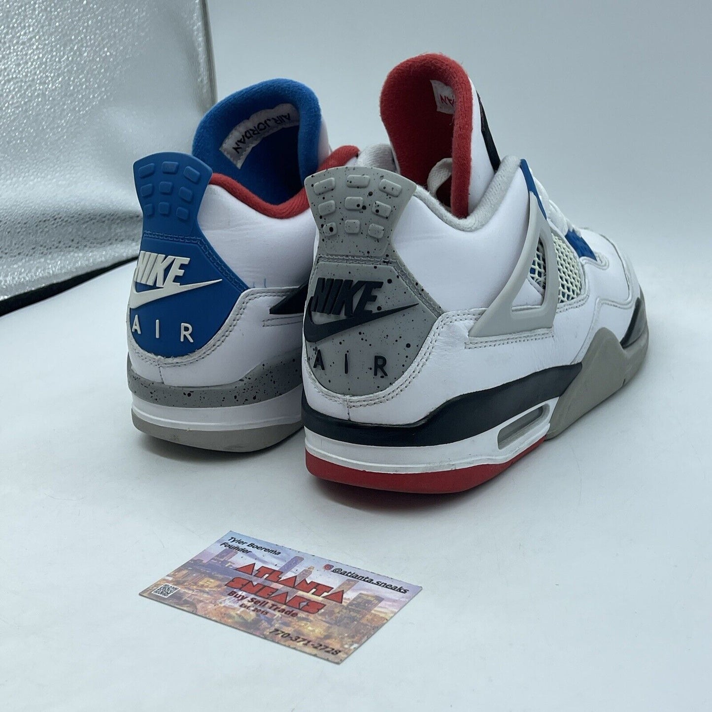 Size 8 - Jordan 4 Retro SE Mid What The 4 Black Grey Blue Leather (CI1184-146)