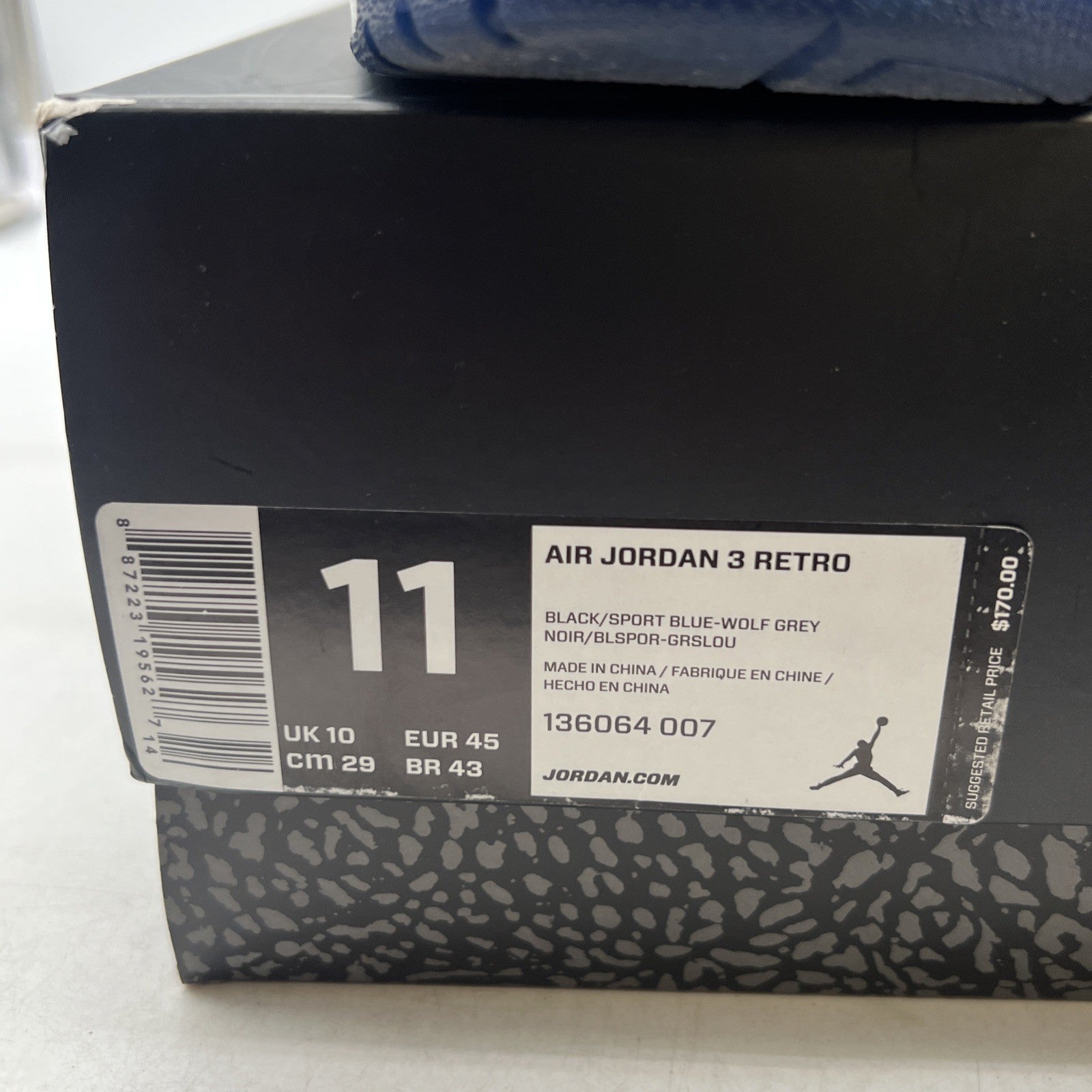 Size 11 - Air Jordan 3 Retro Sport Blue (136064-007)