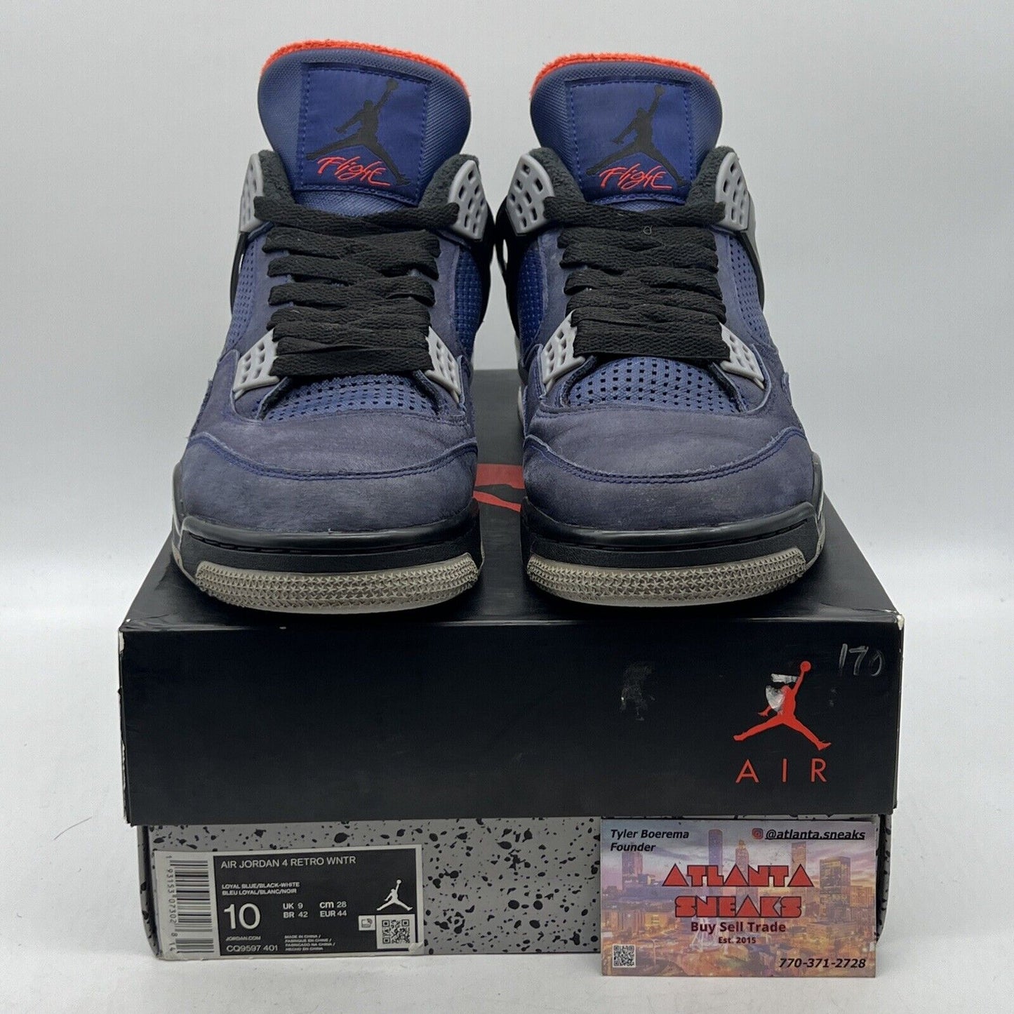 Size 10 - Jordan 4 Winter Loyal Blue 2019 Black Red Blue (CQ9597-401)