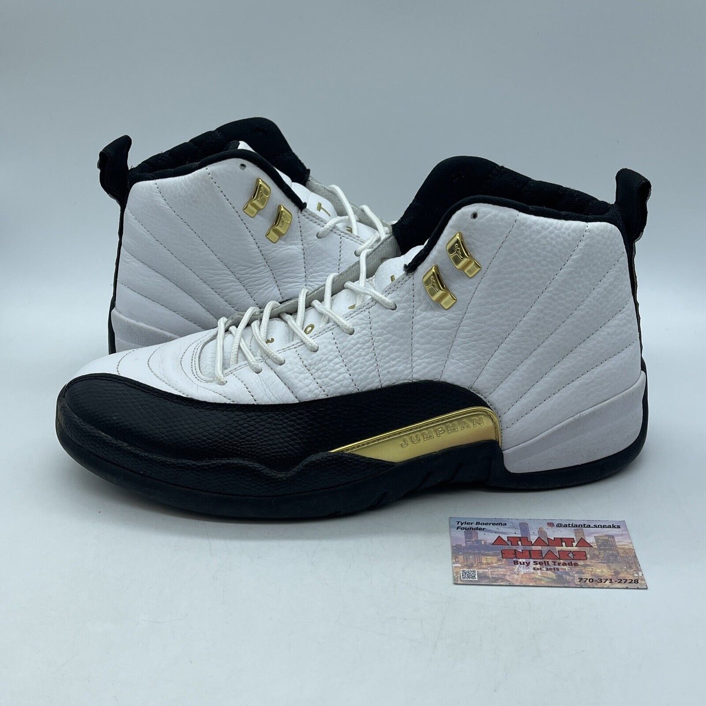 Size 13 - Jordan 12 Royalty Gold Black White Leather (CT8013-170)