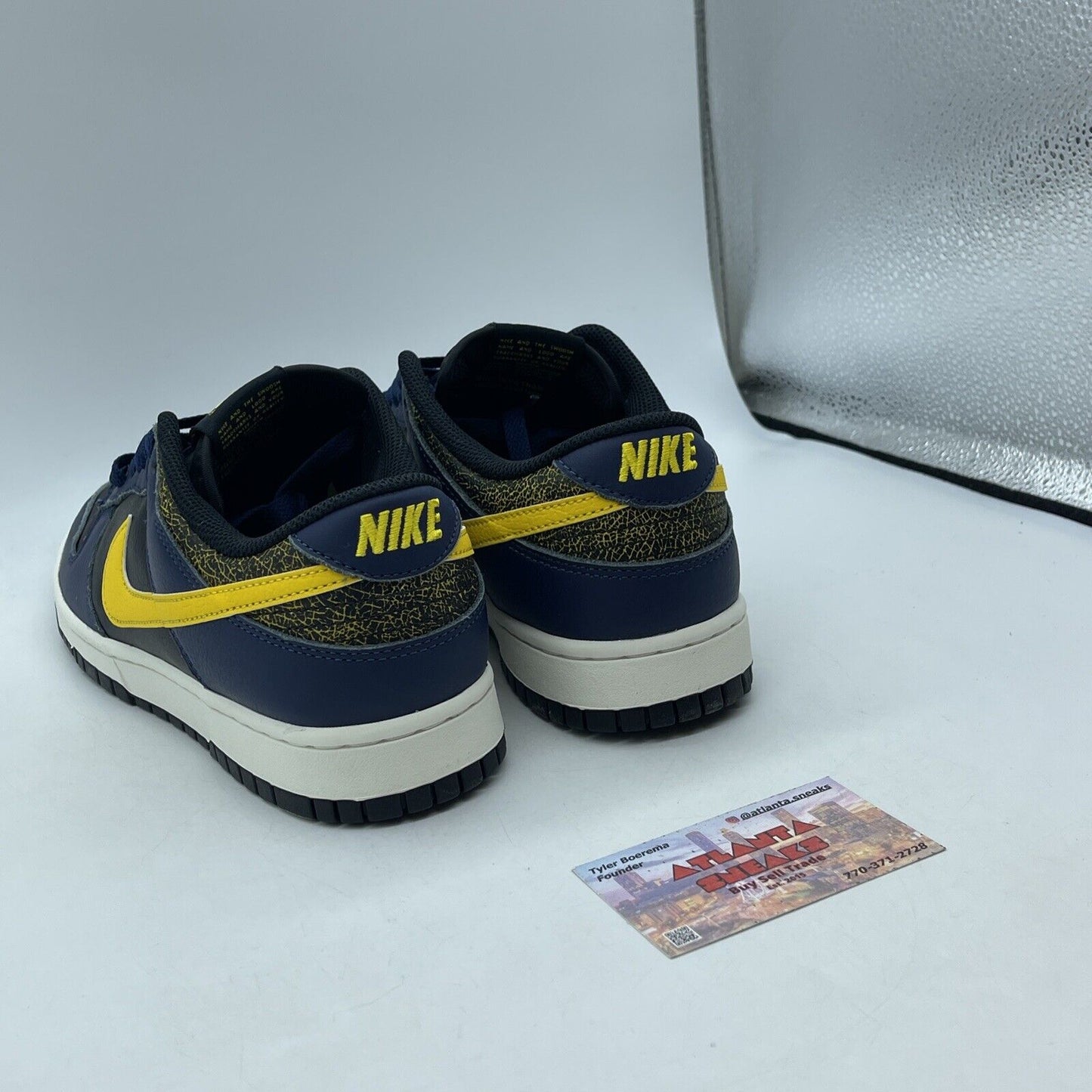 Size 9 - Nike Dunk Low Vintage Michigan Yellow Black Blue Leather (FZ4014-010)