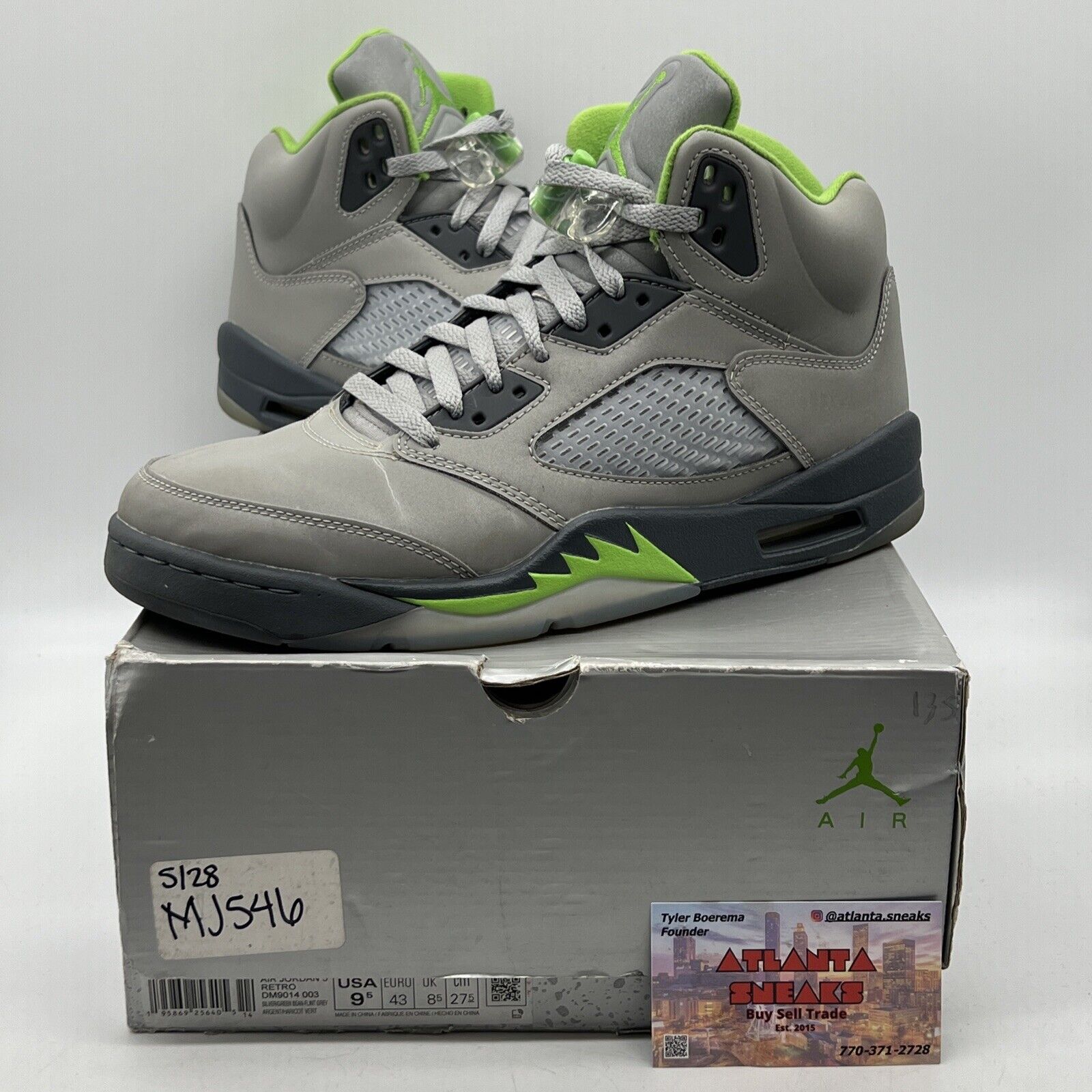 Size 9.5 - Jordan 5 Retro Green Bean Grey Icey (DM9014-003)