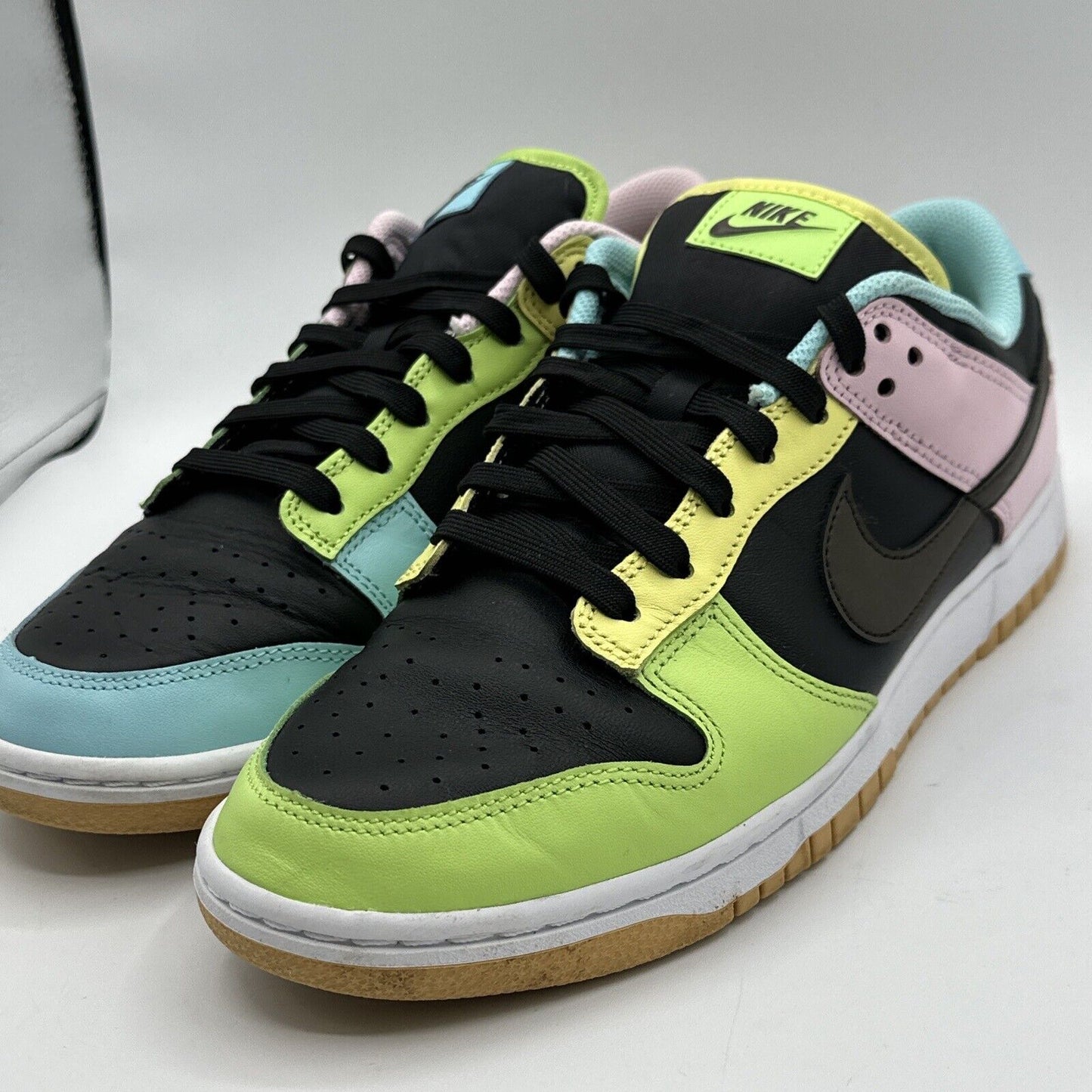 Size 9 - Nike Dunk Low SE FREE.99 Green Pink Leather Multi Color Gum Sole