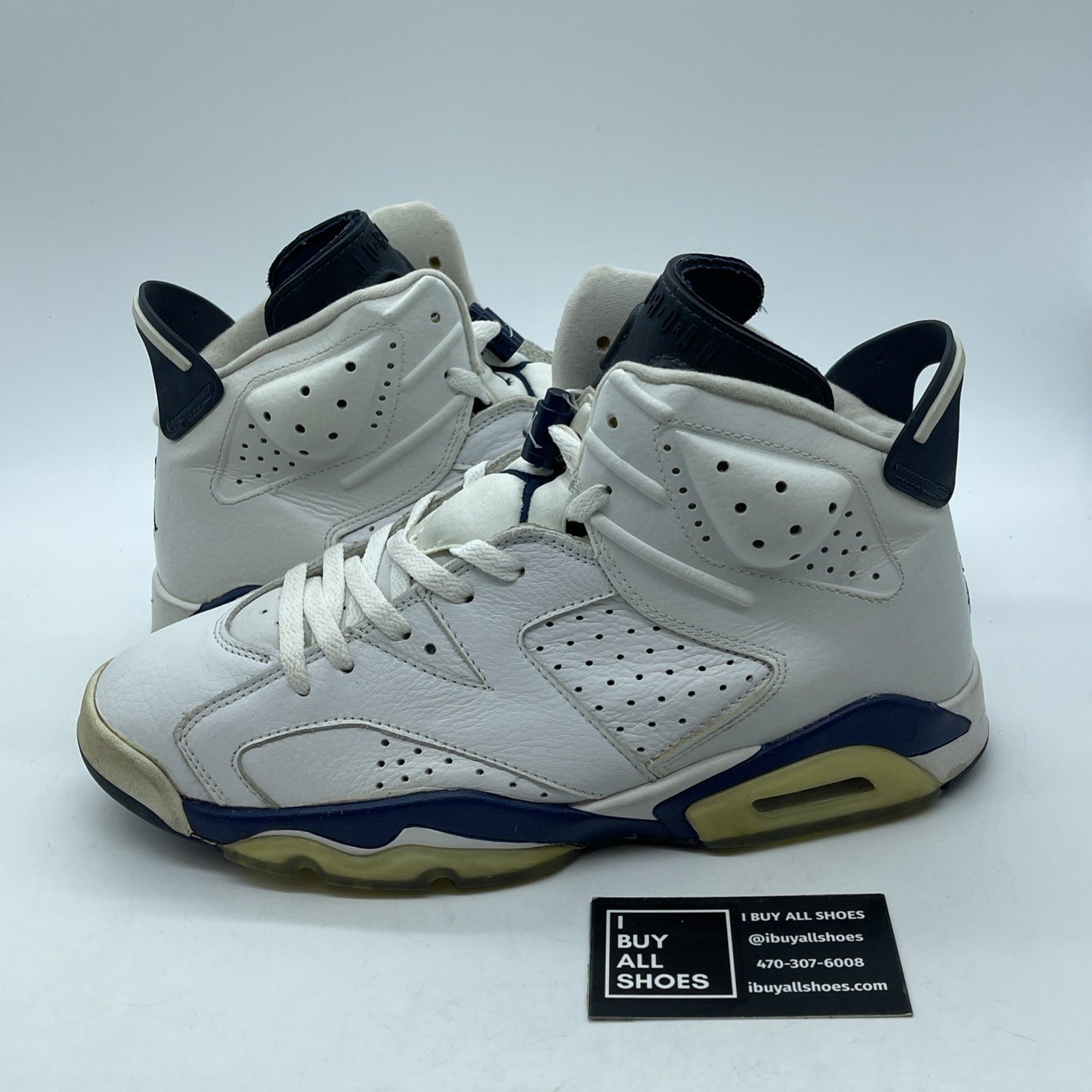 Size 10.5 - Air Jordan 6 Retro 2000 Midnight Navy White Leather (136038-141)