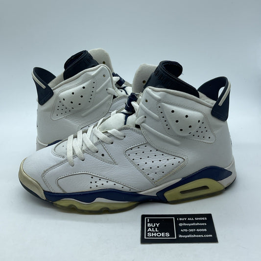 Size 10.5 - Air Jordan 6 Retro 2000 Midnight Navy White Leather (136038-141)