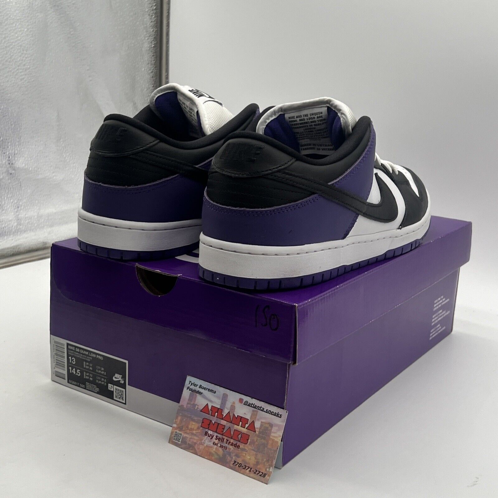 Size 13 - Nike Dunk SB Low Court Purple Black White Purple Leather (BQ6817-500)