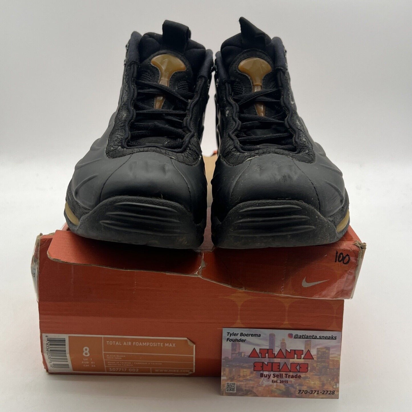 Size 8 - Nike Total Air Foamposite Max Black (307717-002)