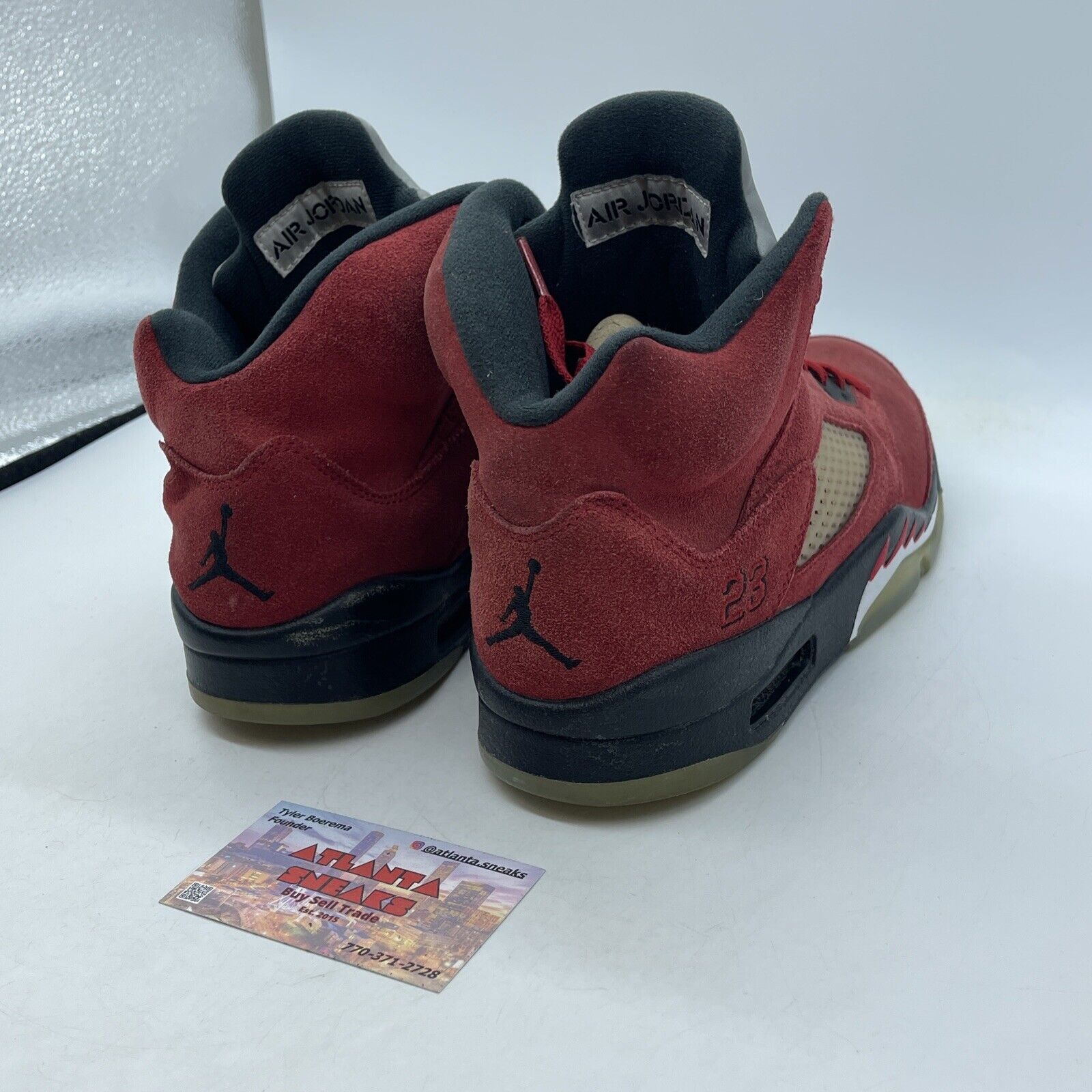 Size 8.5 - Jordan 5 Retro Mid Raging Bull Black Red Suede Leather (DD587-600)