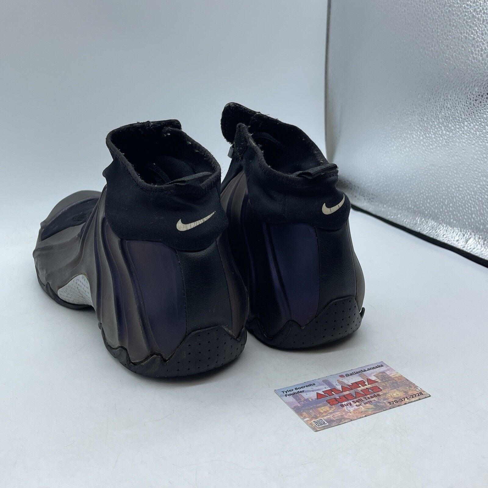 Size 11.5 - Nike Air Flightposite Eggplant Purple Leather Black (624015-051)