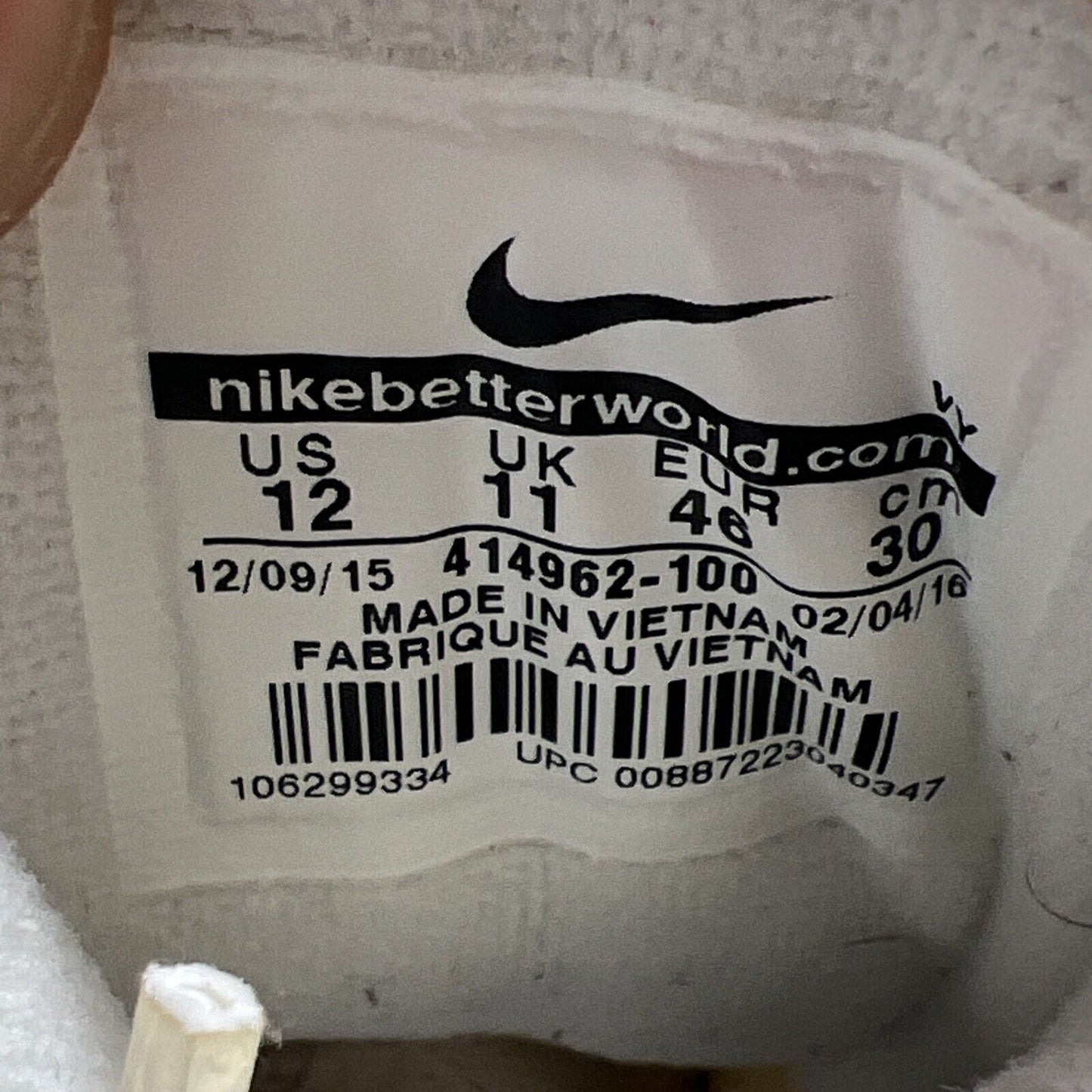 Size 12 - Nike Air More Uptempo White Red (414962-100)