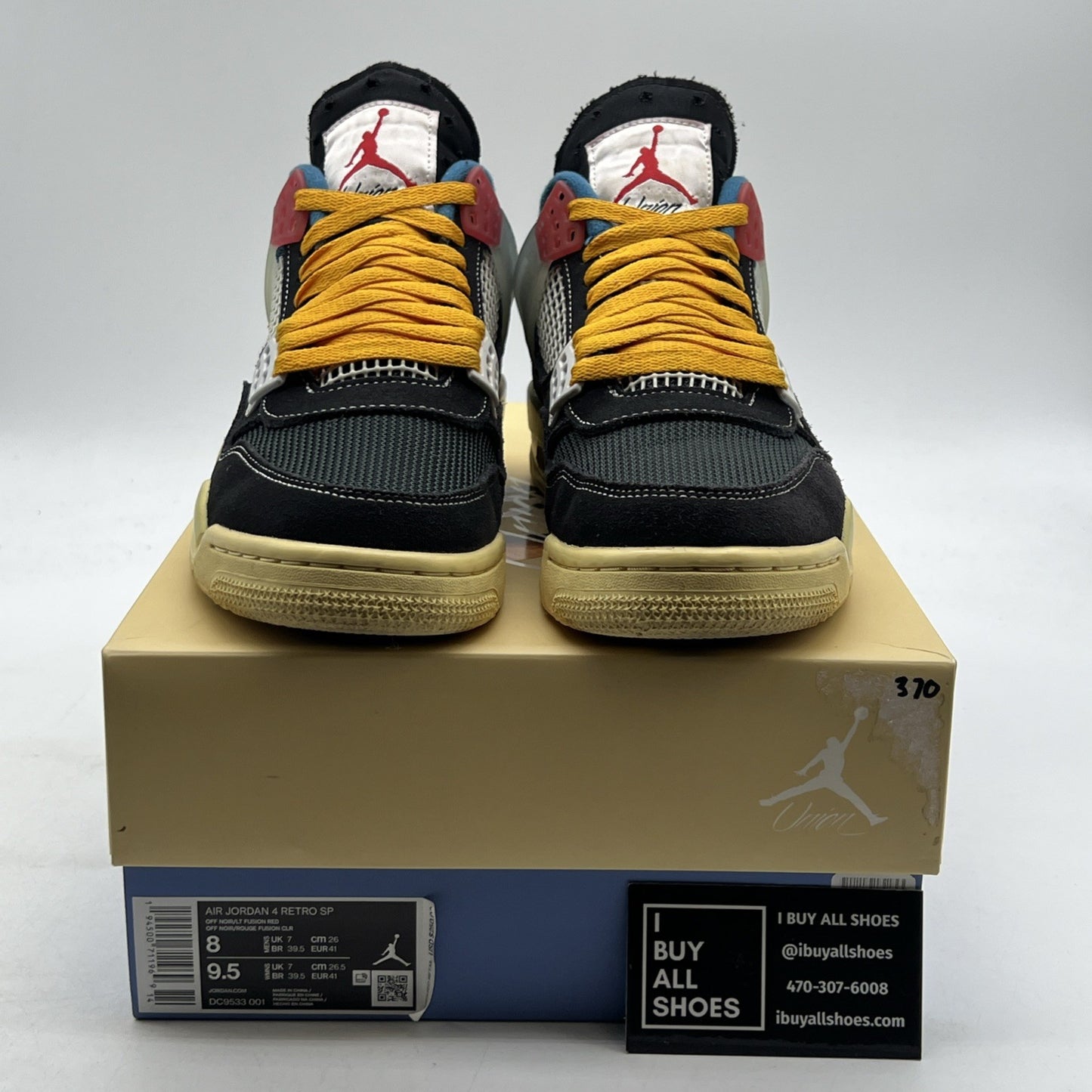 Size 8 - Air Jordan 4 Retro x Union LA Mid Off Noir (DC9533-001)