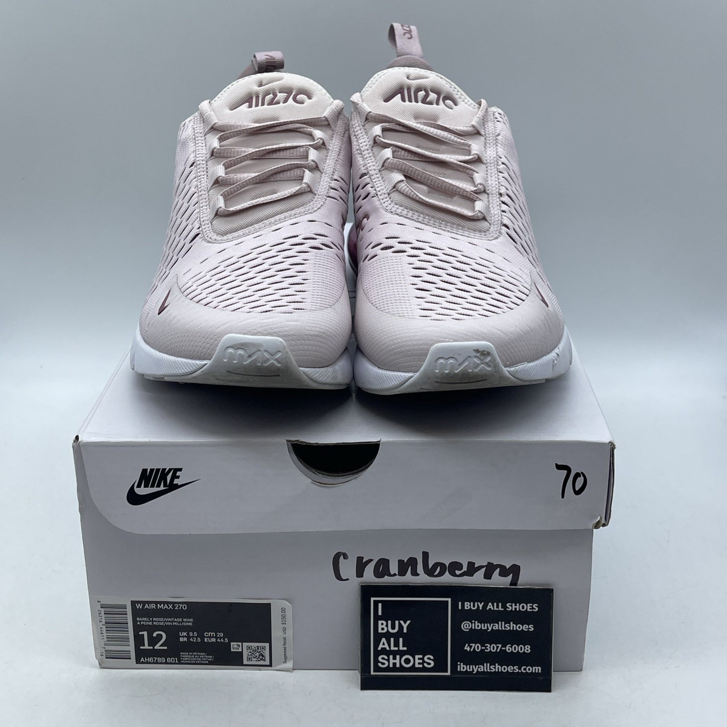 Size 12W - Nike Air Max 270 Barely Rose (AH6789-601)