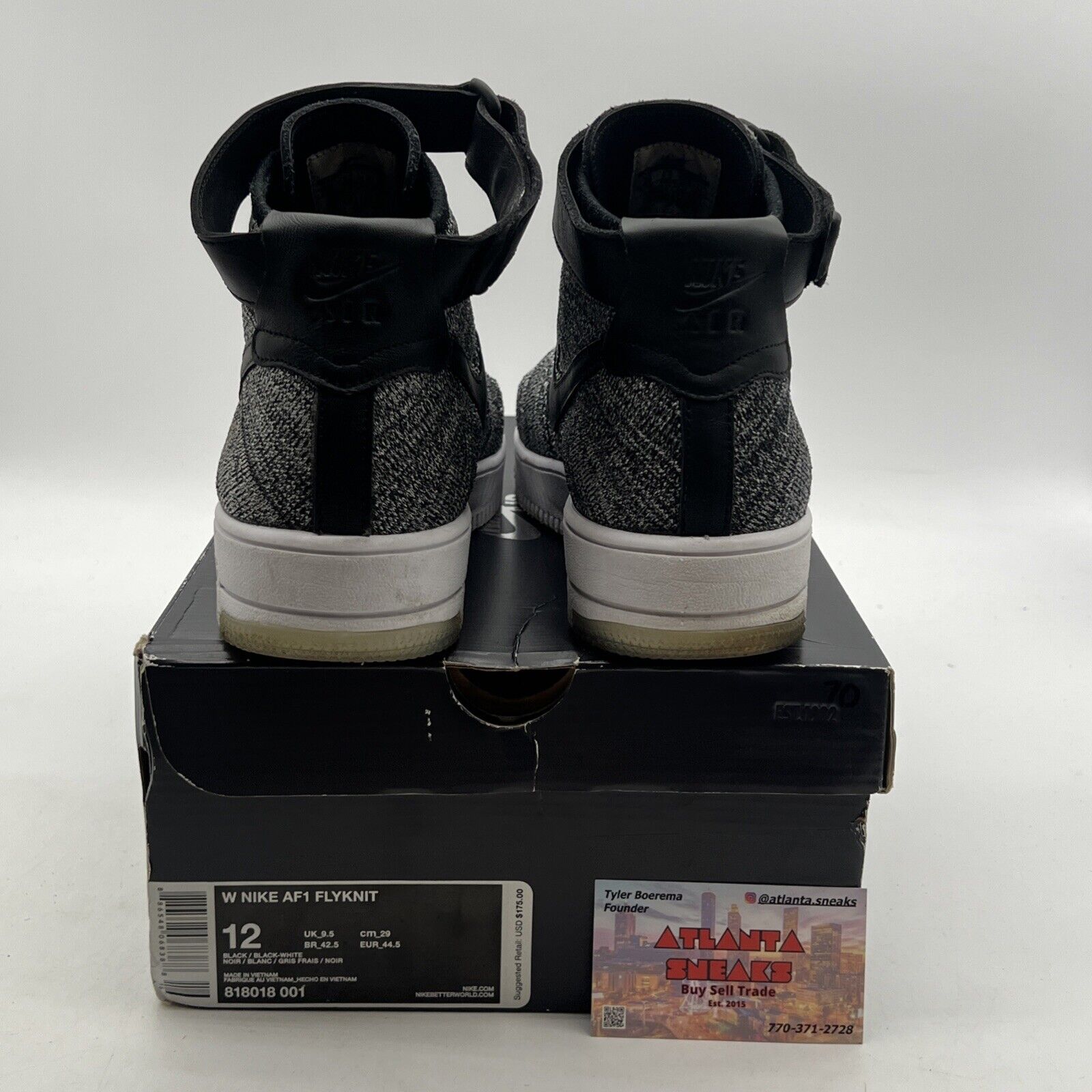 Size 12 - Nike Air Force 1 Flyknit Oreo W (818081-001)