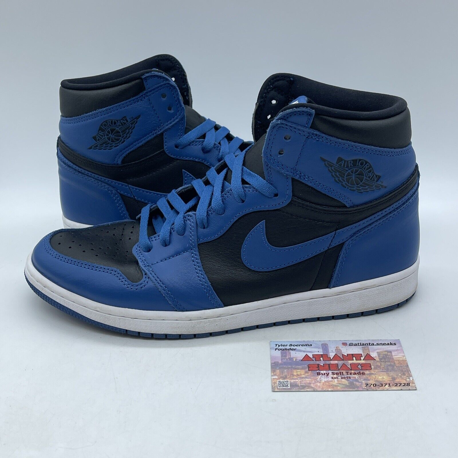 Size 11 - Jordan 1 Retro OG High Dark Marina Blue Black Leather (555088-404)