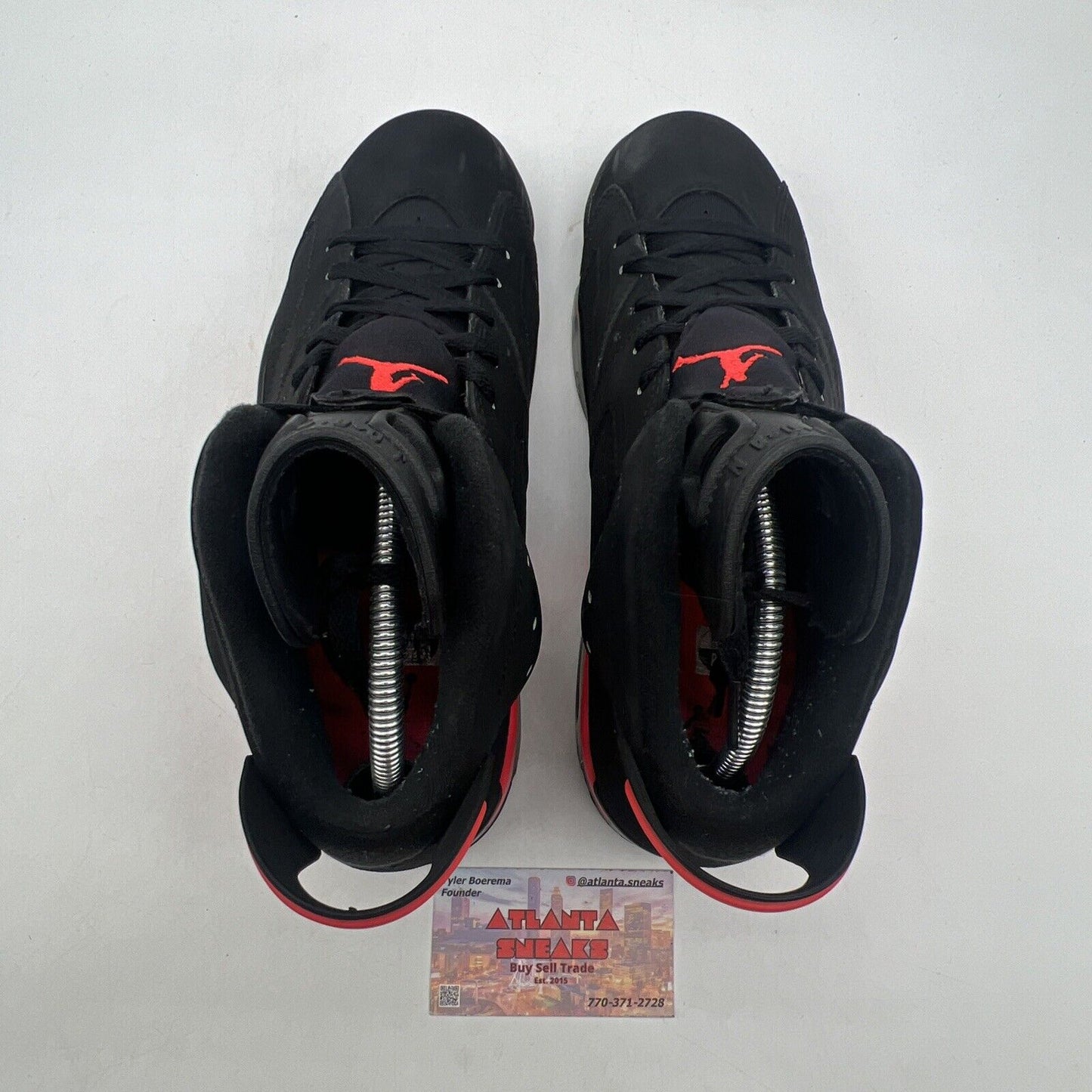 Size 8.5 - Jordan 6 Retro Infrared Black 2014 Black Red Suede (384664-023)