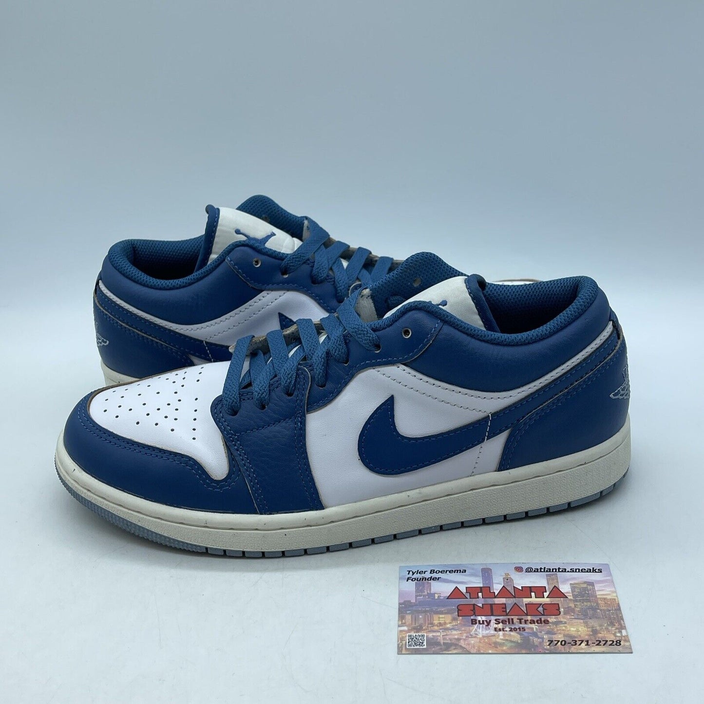 Size 8 - Air Jordan 1 SE Low Industrial Blue White Leather (FN5214-141)